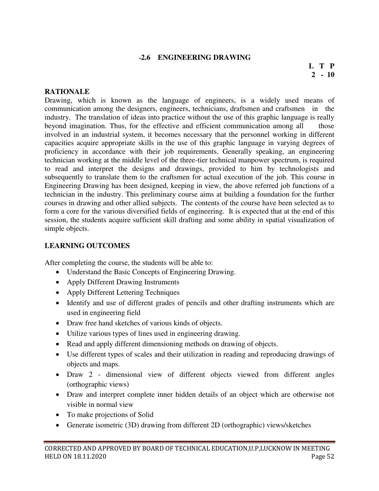 SYLLABUS FOR FIRST SEMESTER SESSION (2020-2021) - SIX SEMESTER DIPLOMA COURSE IN CHEMICAL TECHNOLOGY(RUBBER AND PLASTIC) - Page 52