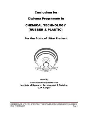 SYLLABUS FOR FIRST SEMESTER SESSION (2020-2021) - SIX SEMESTER DIPLOMA COURSE IN CHEMICAL TECHNOLOGY(RUBBER AND PLASTIC)