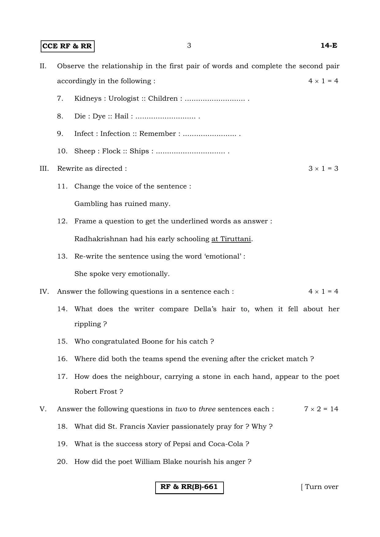 Karnataka SSLC English - First Language - ENGLISH (14E-B Version_e1) March/April 2019 Question Paper - Page 3