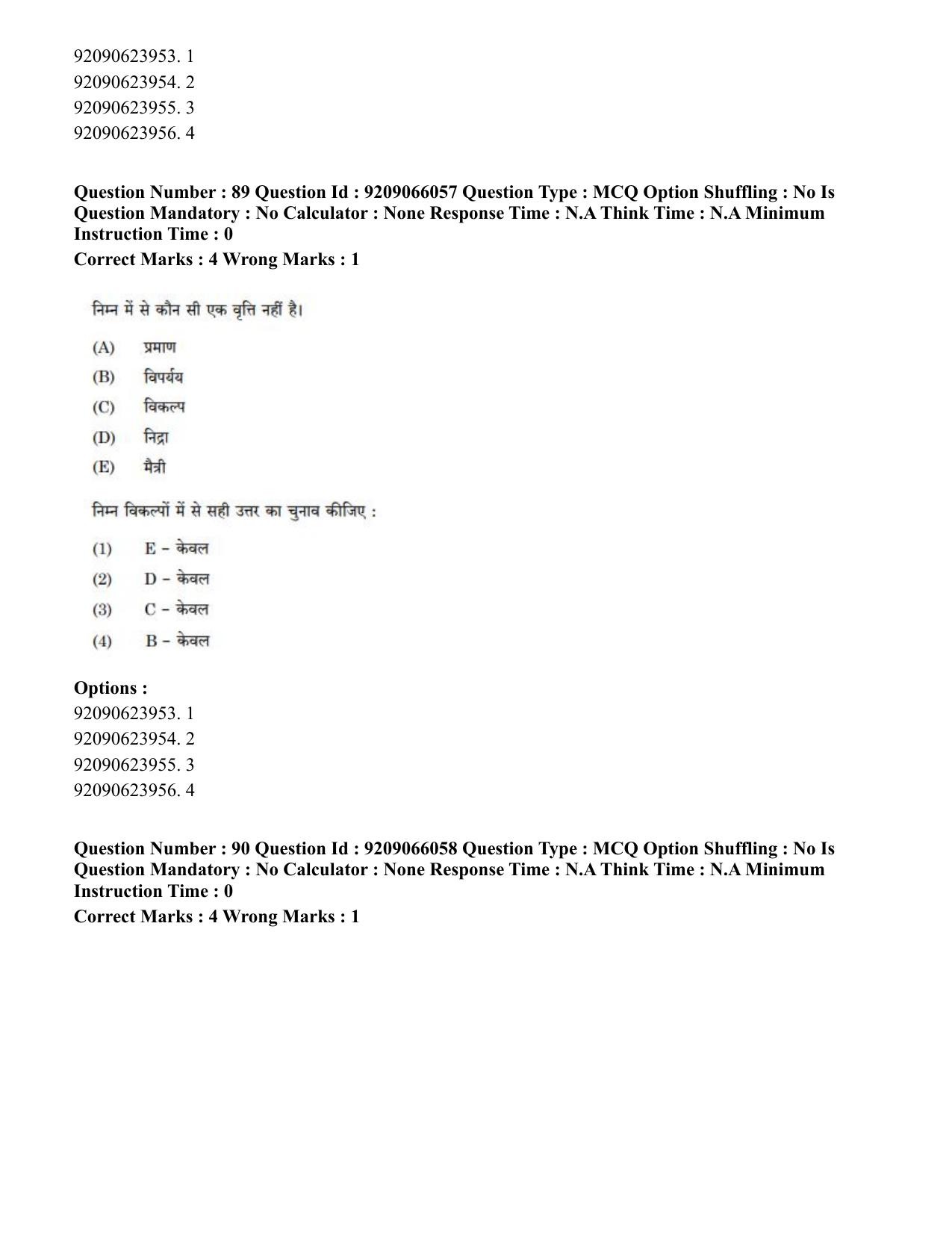 CUET PG 2023: COQP21 – Yoga (Hindi)-shift 3 (08-06-2023) Question Paper - Page 90