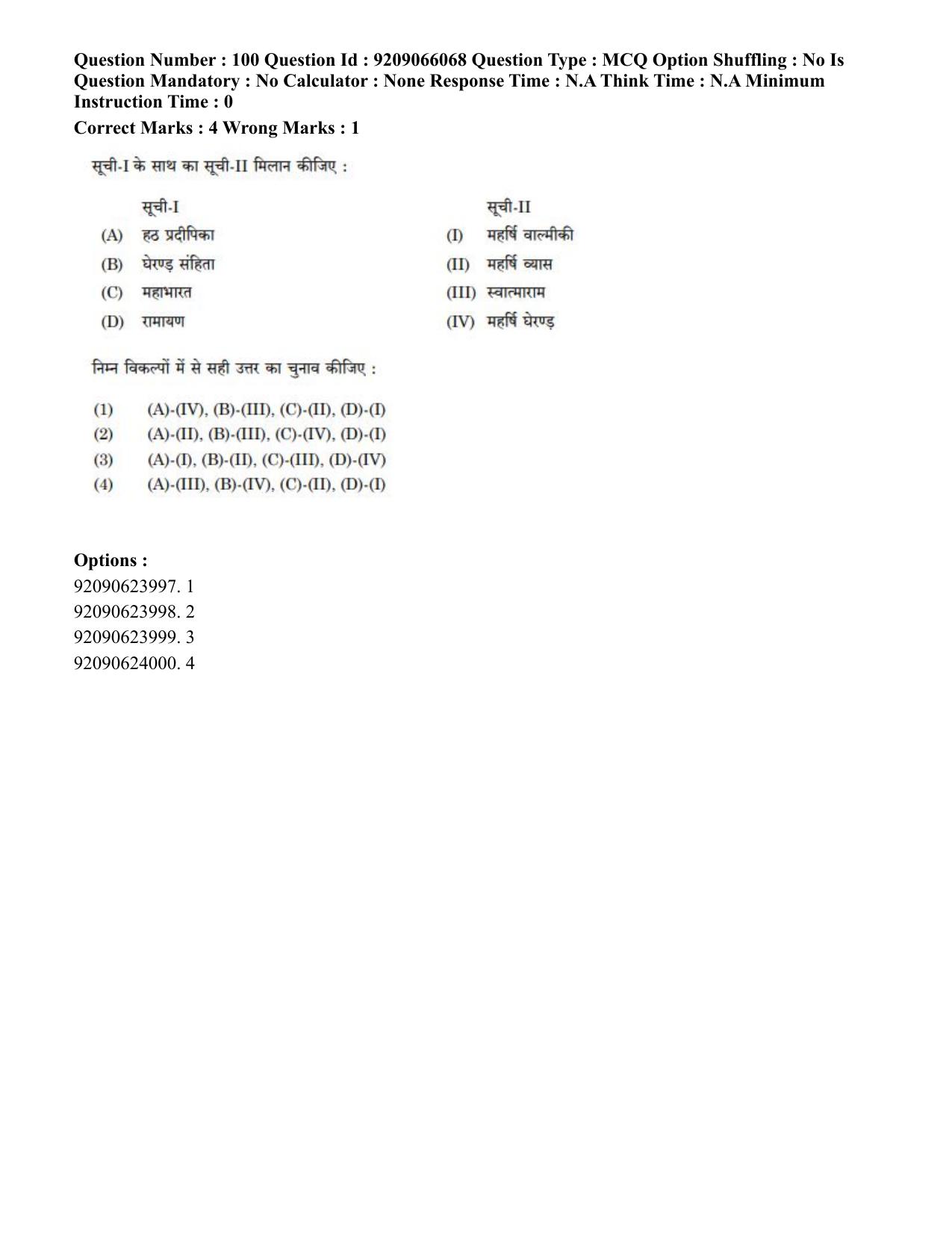 CUET PG 2023: COQP21 – Yoga (Hindi)-shift 3 (08-06-2023) Question Paper - Page 104
