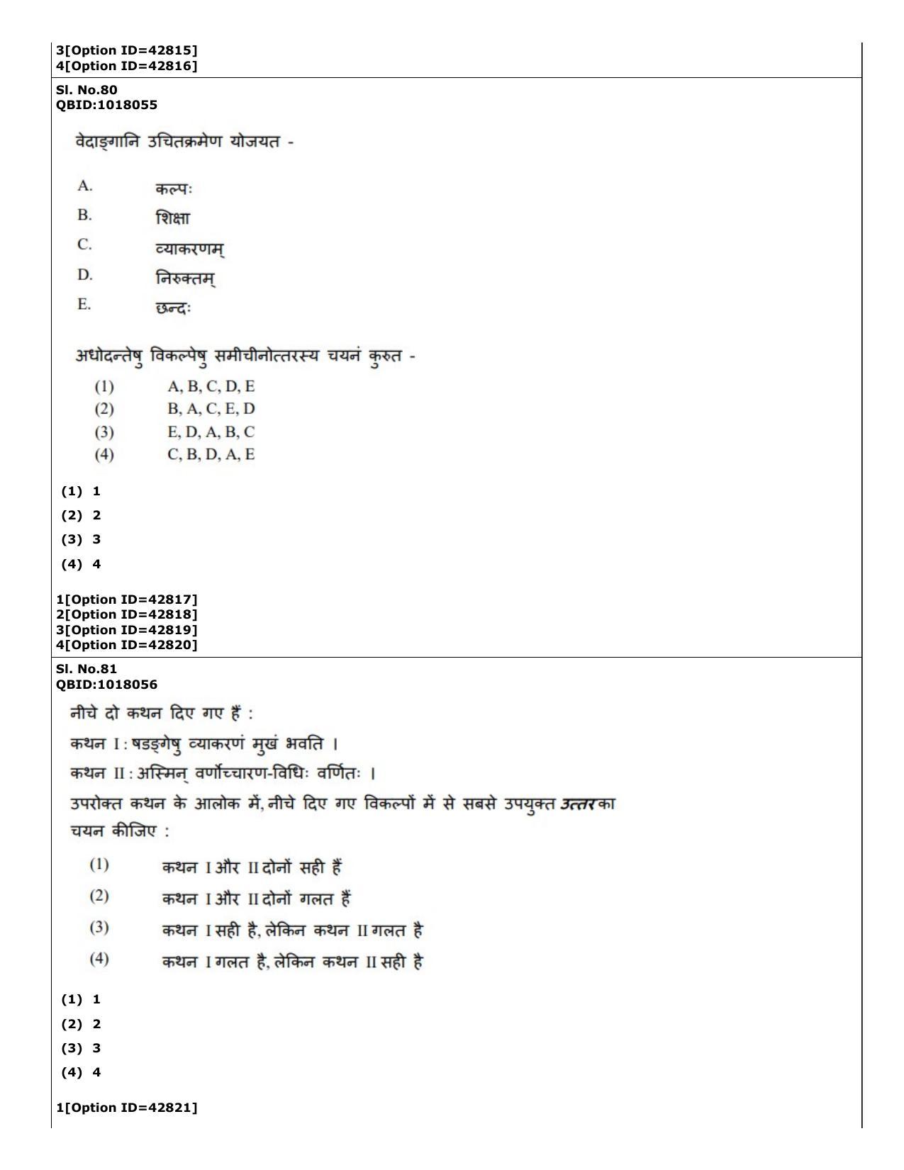 CUET (PG) 2022: PGQP-14 Sanskrit (11-09-2022) Question Paper - Page 41