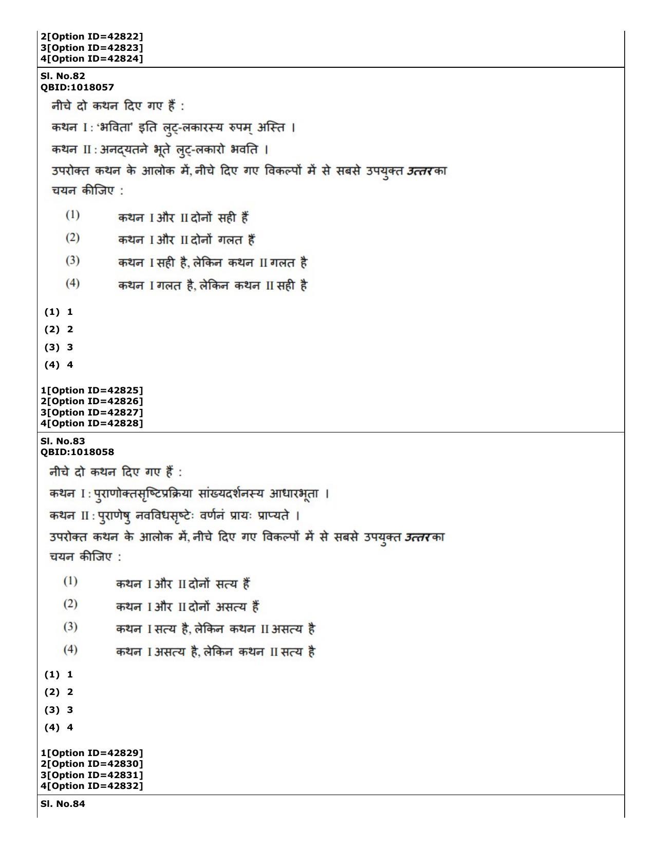 CUET (PG) 2022: PGQP-14 Sanskrit (11-09-2022) Question Paper - Page 42