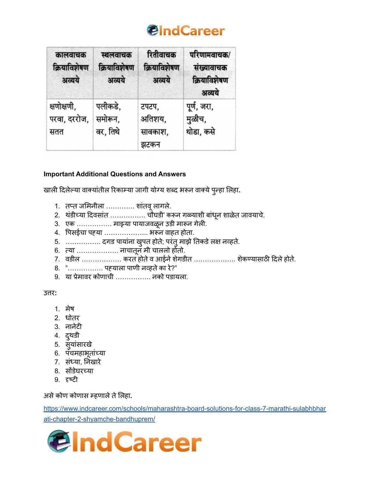 Maharashtra Board Solutions for Class 7- Marathi Sulabhbharati: Chapter 2- श्यामचे बंधुप्रेम - Page 7
