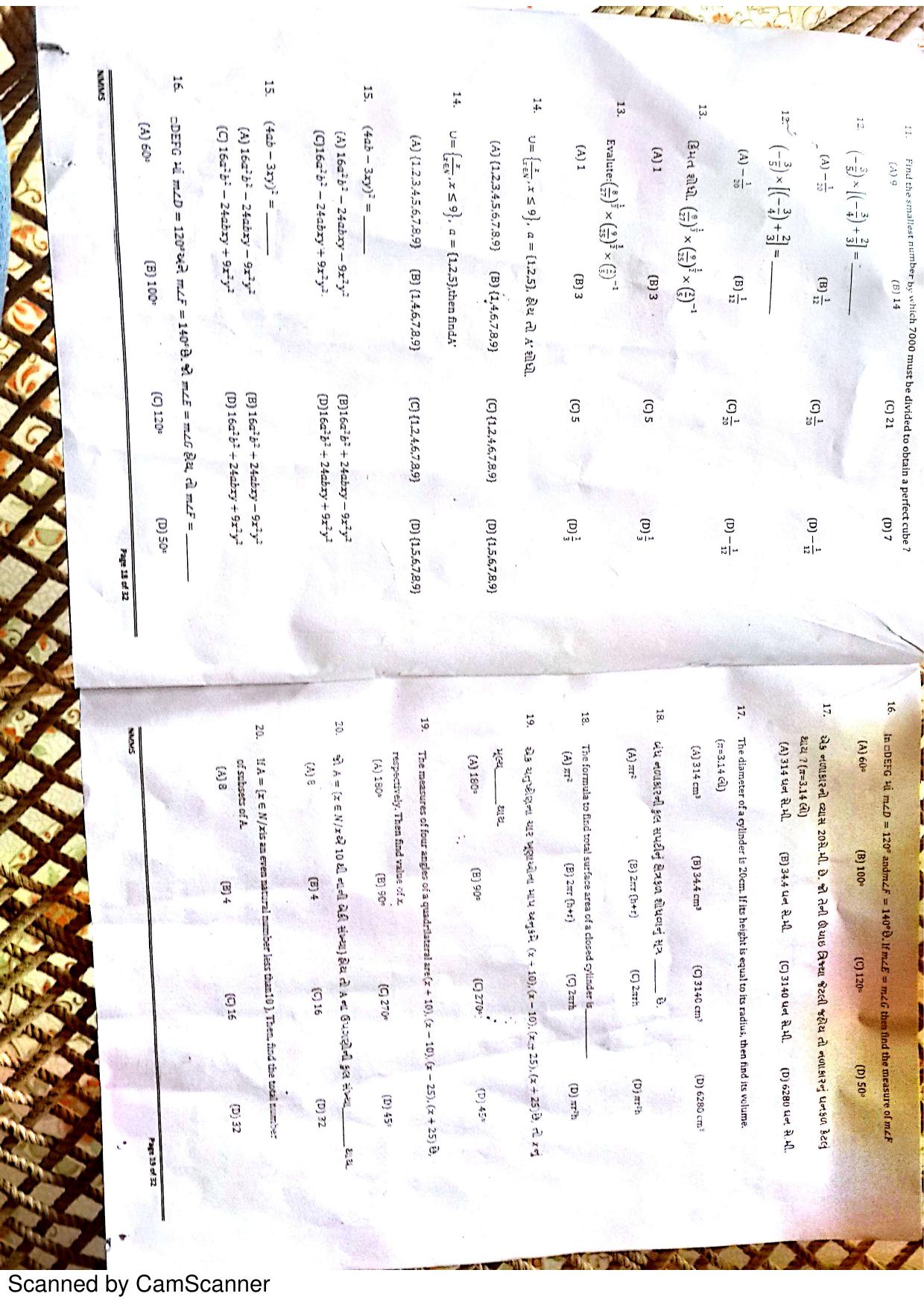 Gujarat NMMS 2016 Question Paper - Page 10