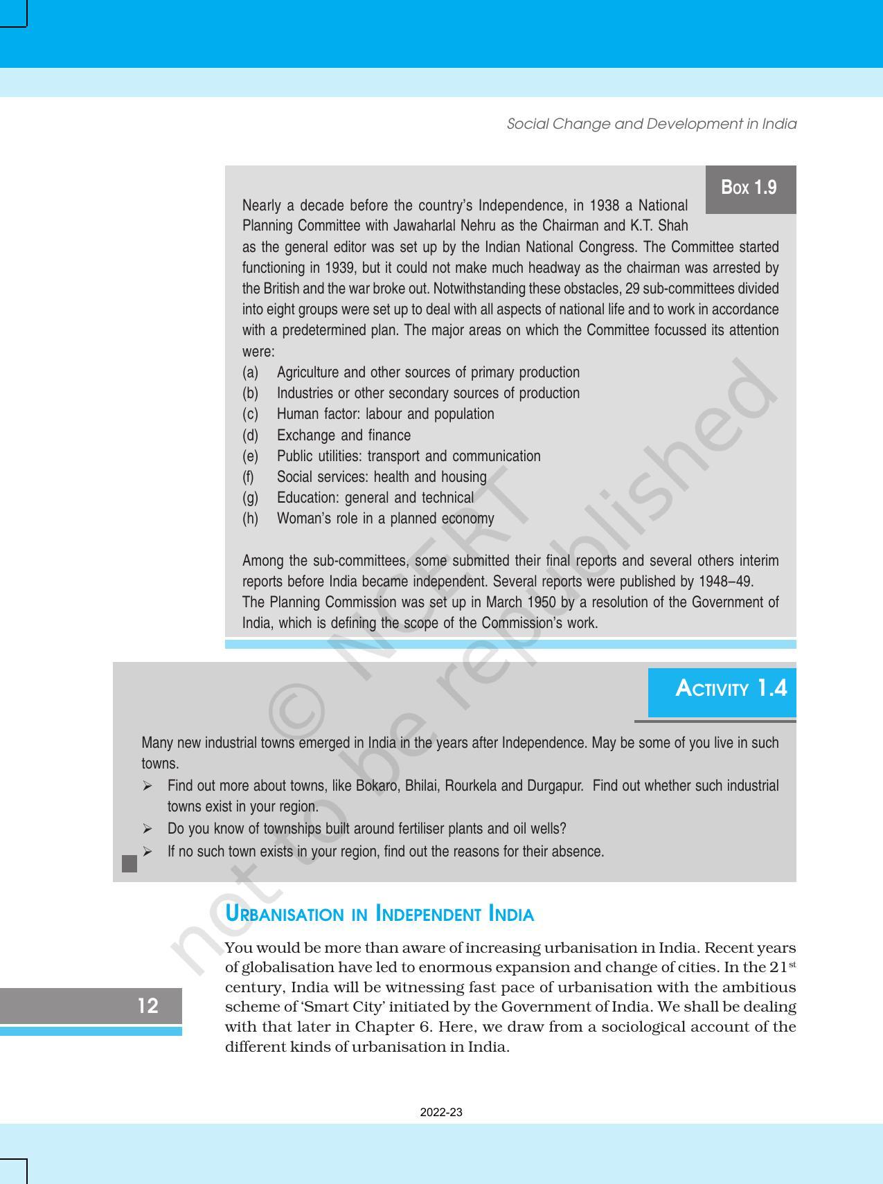 NCERT Book for Class 12 Sociology (Social Change and Development in India) Chapter 1 Structural Change - Page 12