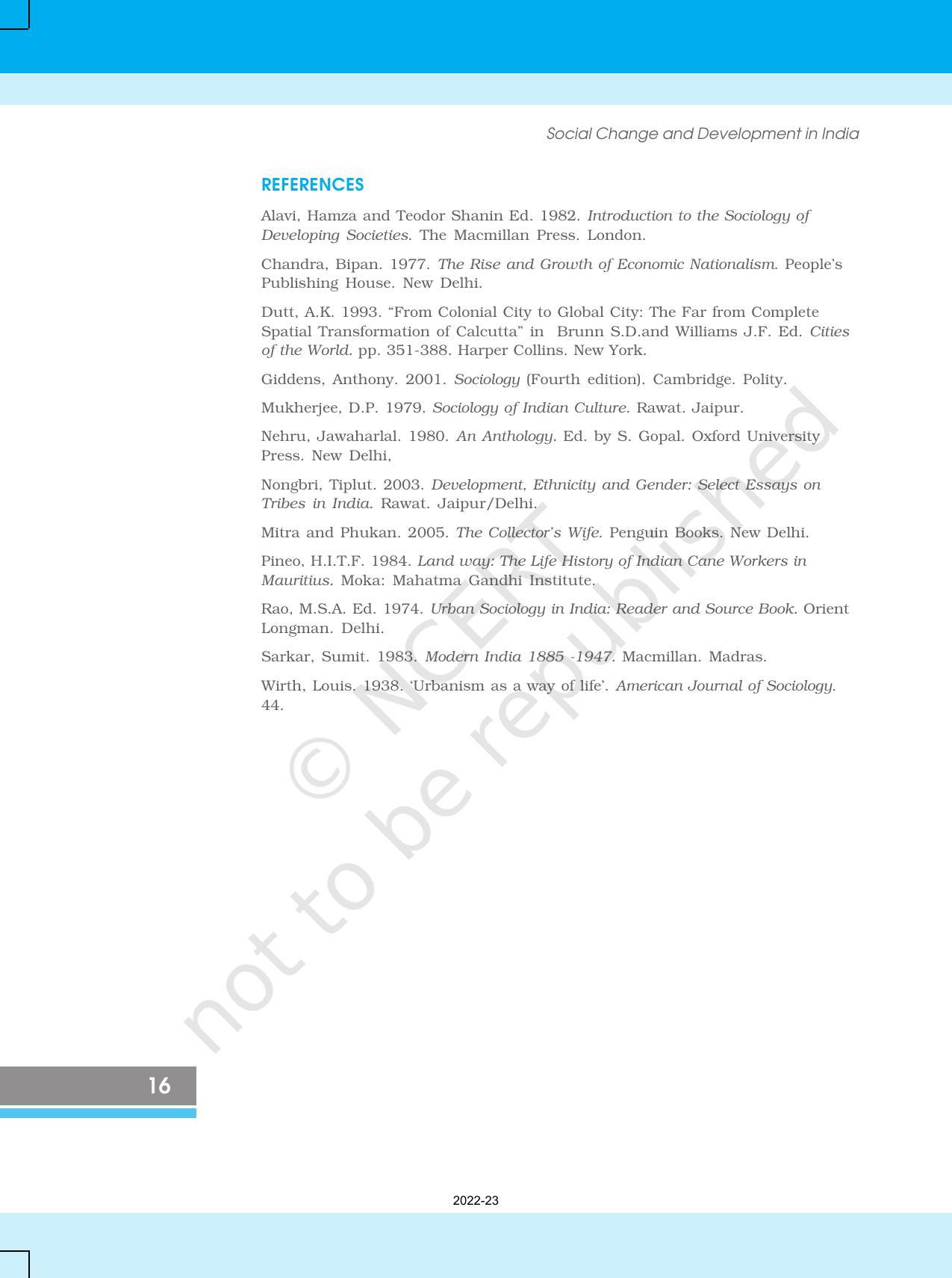 NCERT Book for Class 12 Sociology (Social Change and Development in India) Chapter 1 Structural Change - Page 16
