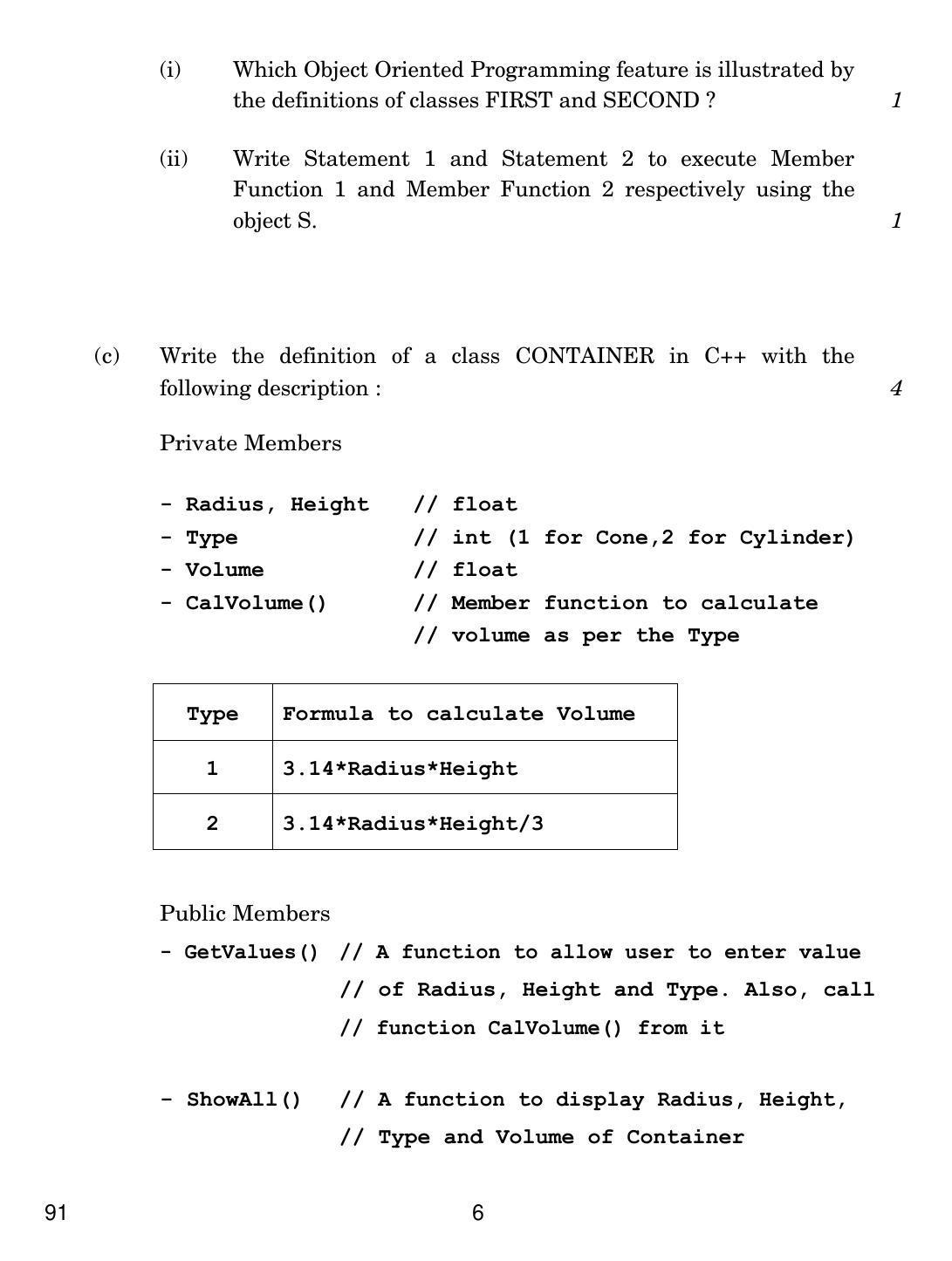 CBSE Class 12 91 COMPUTER SCIENCE 2018 Question Paper - Page 6