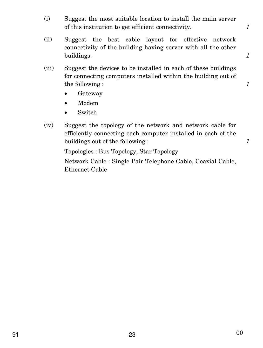 CBSE Class 12 91 COMPUTER SCIENCE 2018 Question Paper - Page 23