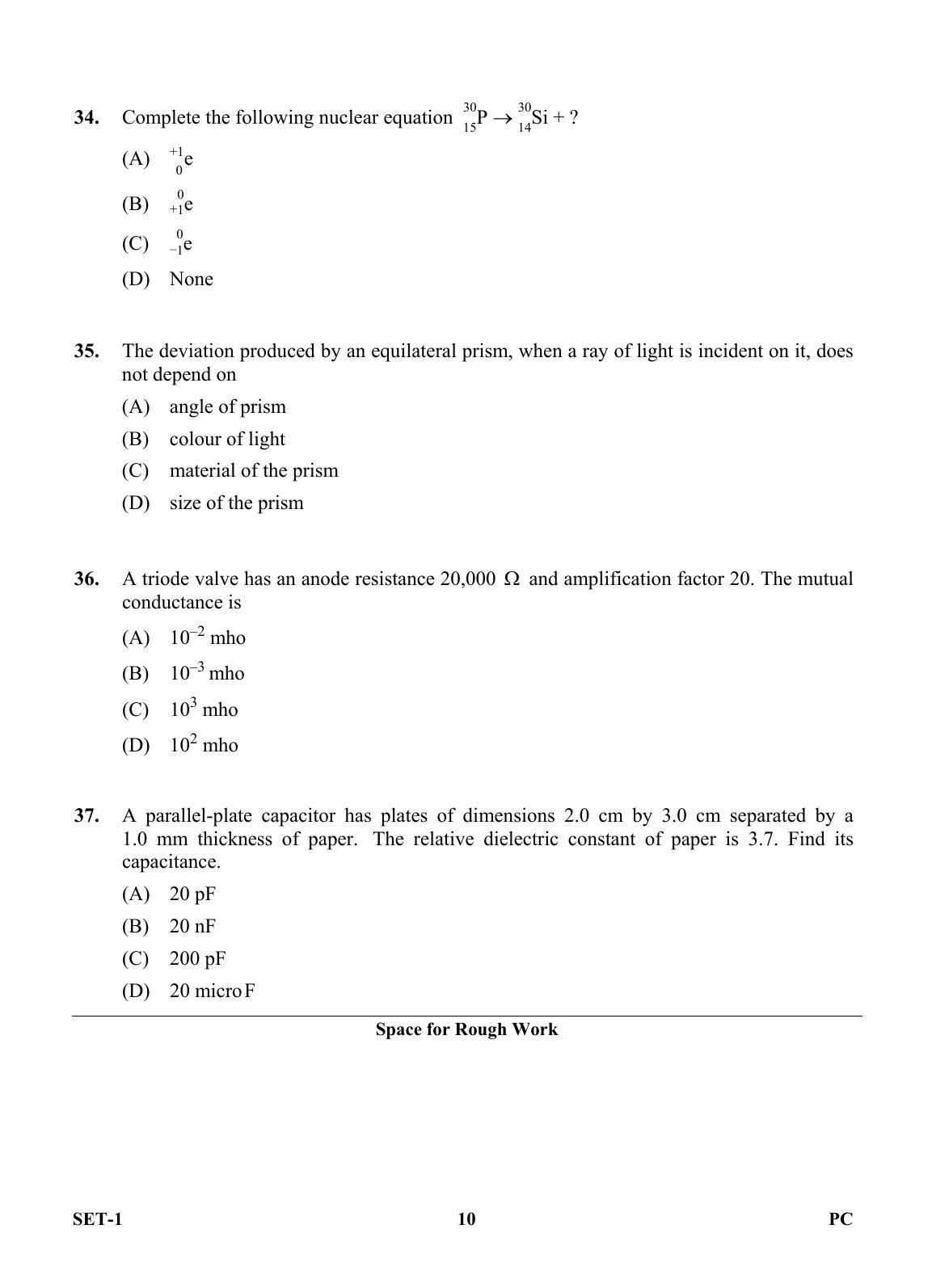 OJEE 2013 Physics / Chemistry Set 1 Question Paper - Page 9