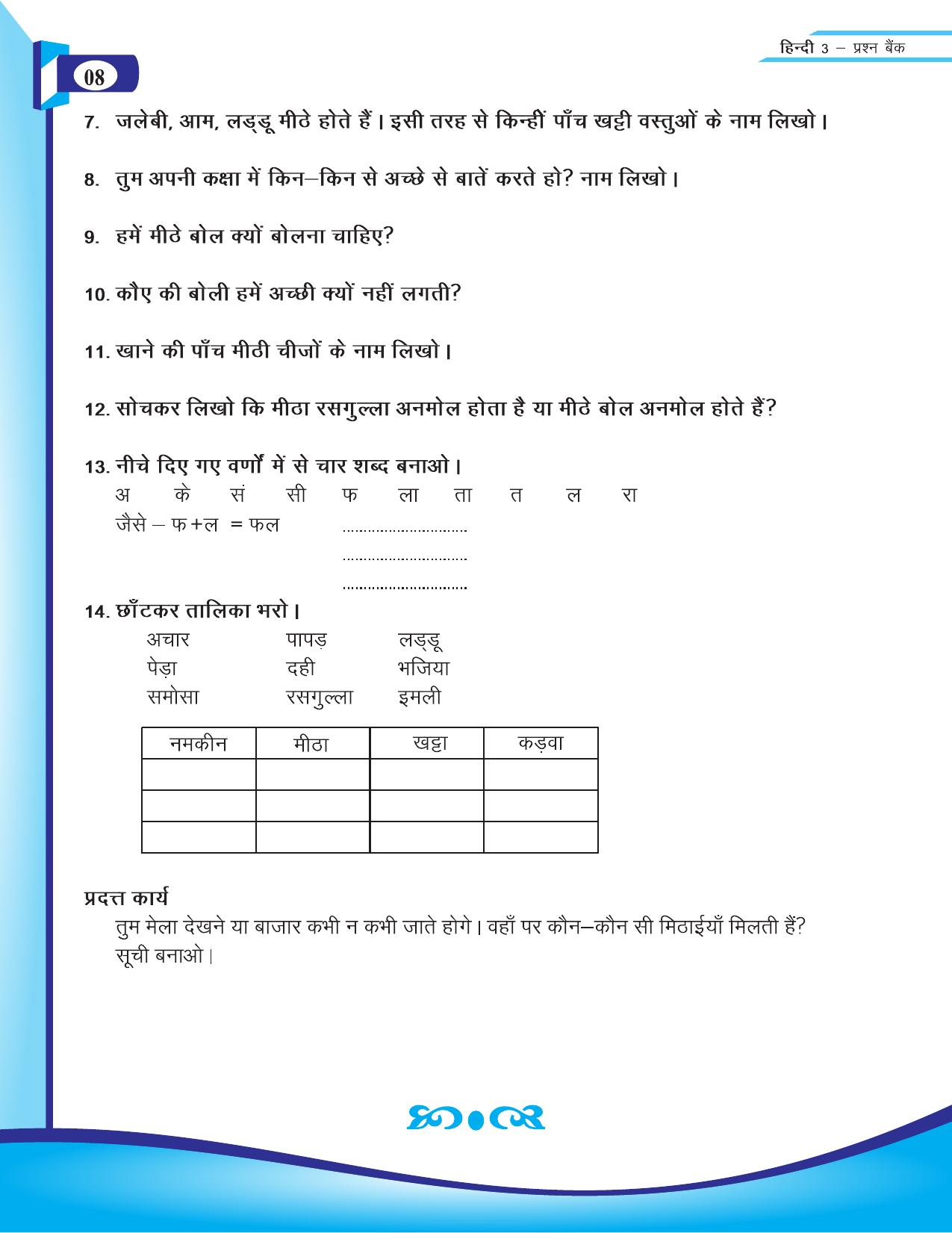 Chhattisgarh Board Class 3 Hindi Question Bank 2015-16 - Page 10