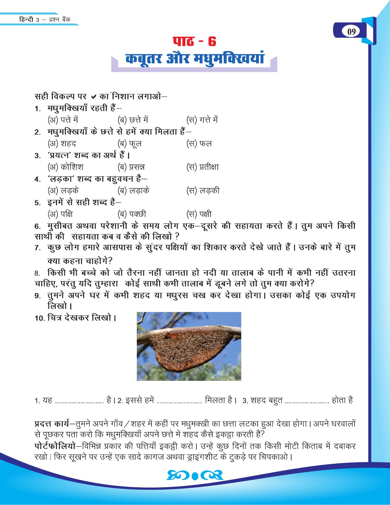 Chhattisgarh Board Class 3 Hindi Question Bank 2015-16 - Page 11