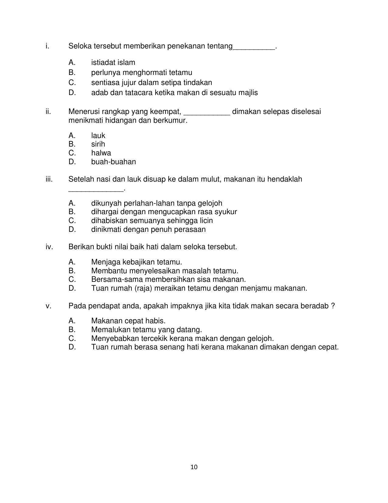 CBSE Class 10 Bahasa Melayu Sample Paper 2021-22 - Page 10