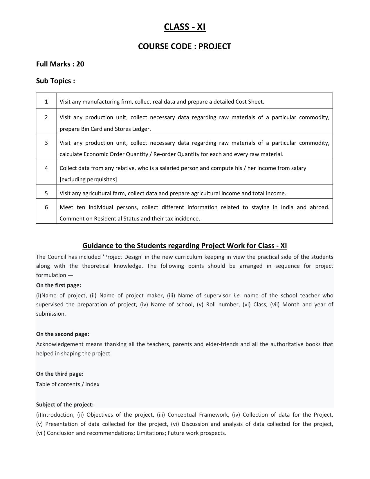 WBCHSE Class 11 & 12 Syllabus for Costing and Taxation (CSTX) (SET II) - Page 4