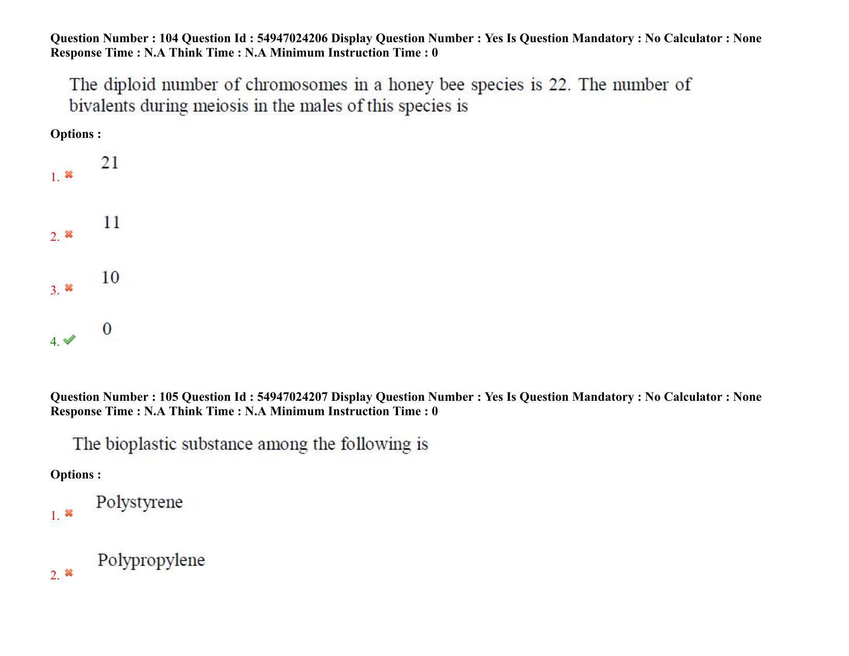 AP RCET 2022: Applied Life Sciences -  18-10-2022 (Tuesday) Session-I: Question Paper With keys - Page 76