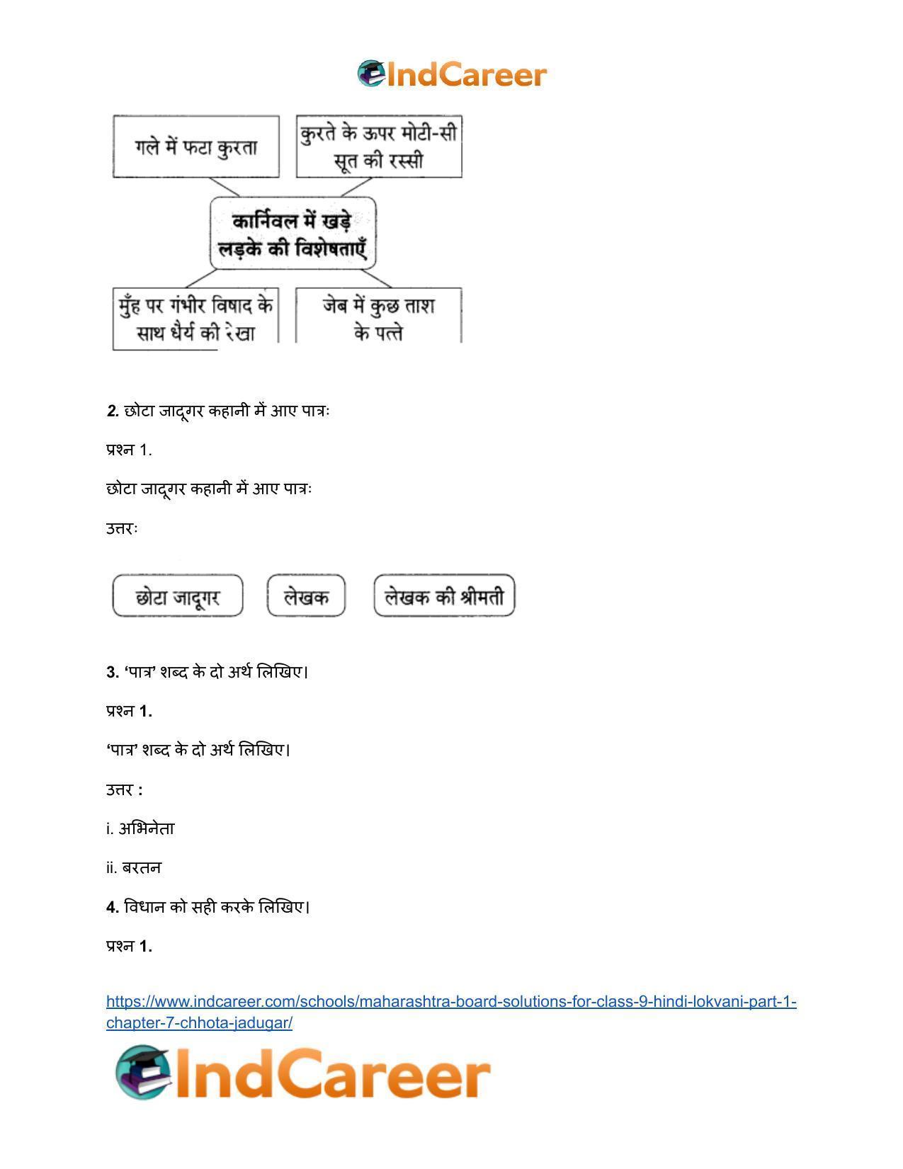 Maharashtra Board Solutions for Class 9- Hindi Lokvani (Part 1): Chapter 7- छोटा जादूगर - Page 3