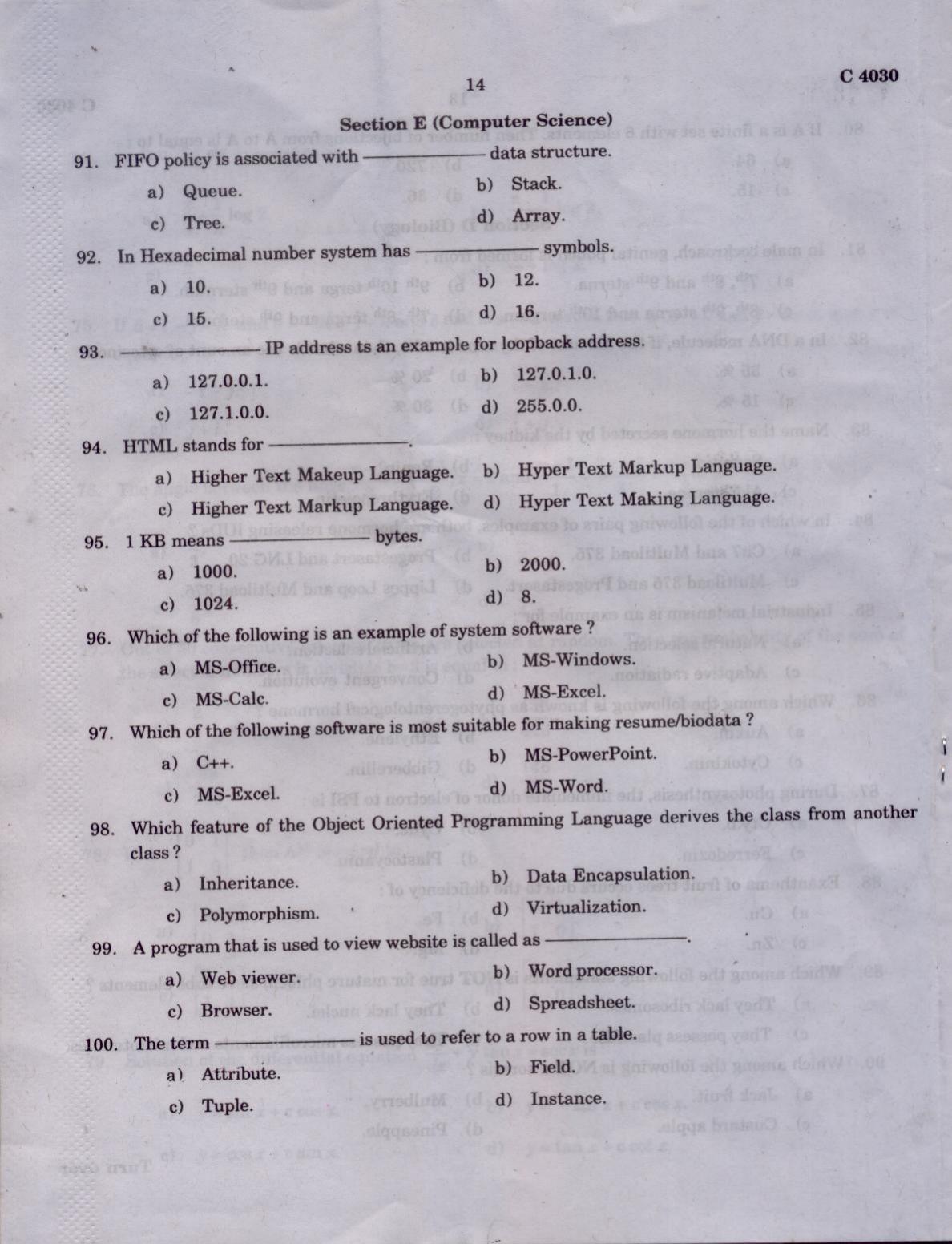 CUCAT 2021 Integrated M.Sc.Physics/Chemistry Question Paper - Page 15