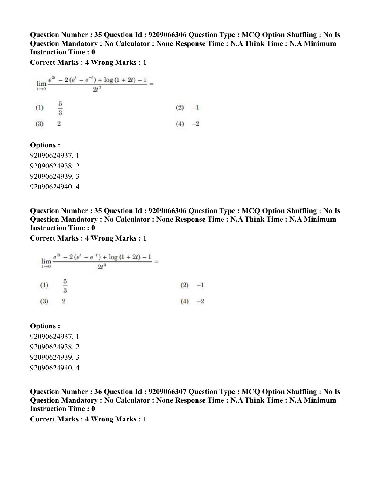 CUET PG 2023: SCQP27 – Statistics (Hindi)-shift 1 (08-06-2023) Question Paper - Page 36