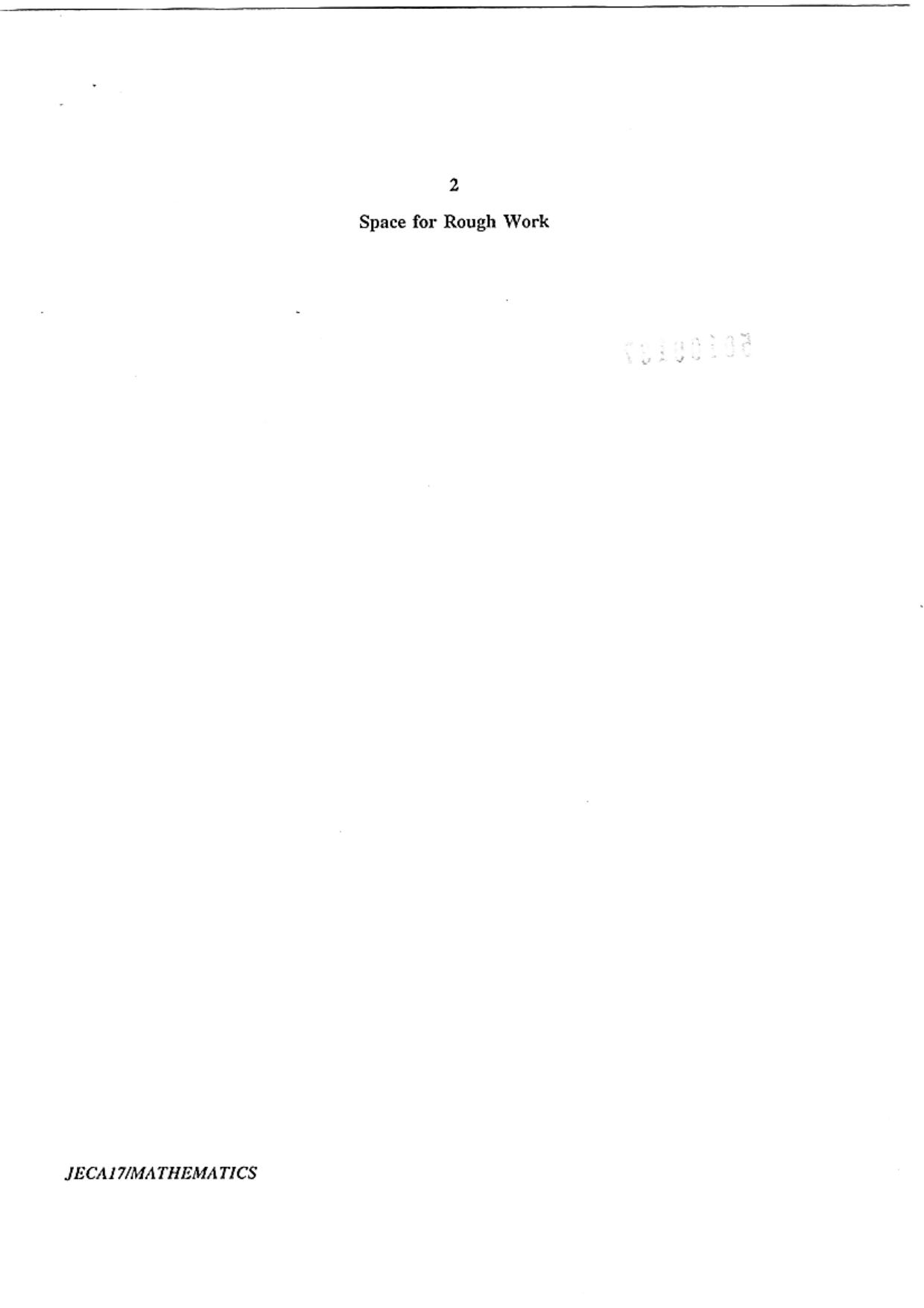 WB JECA 2017 Mathematics Question Paper - Page 2