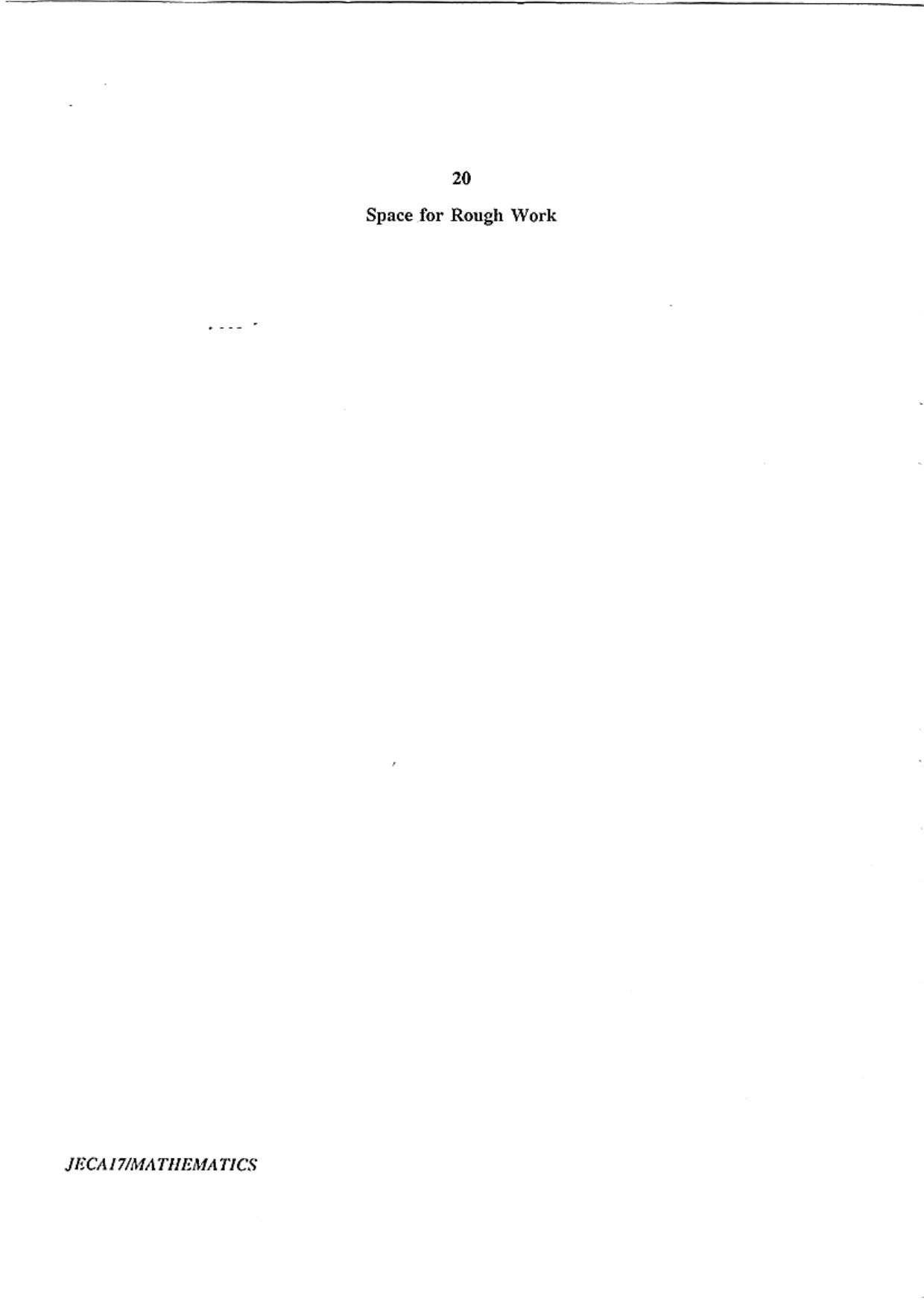 WB JECA 2017 Mathematics Question Paper - Page 20