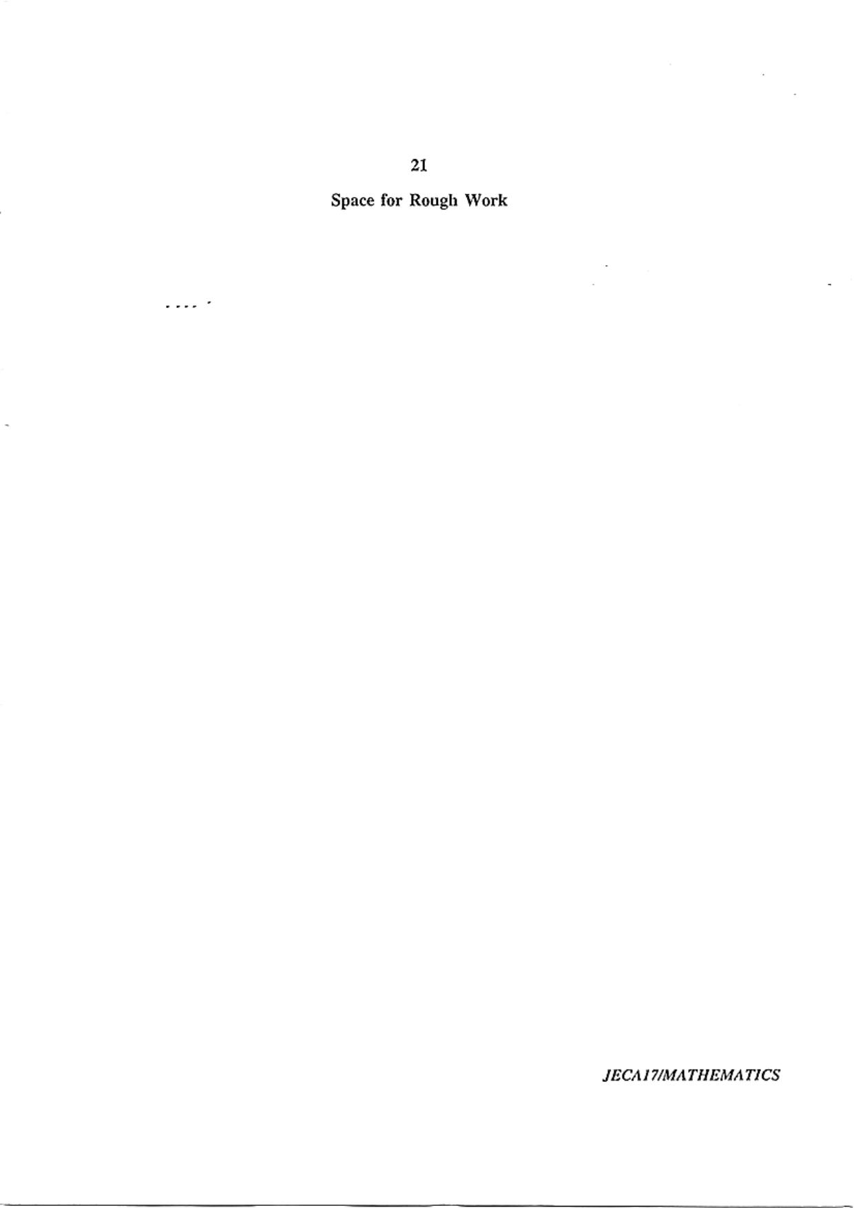WB JECA 2017 Mathematics Question Paper - Page 21