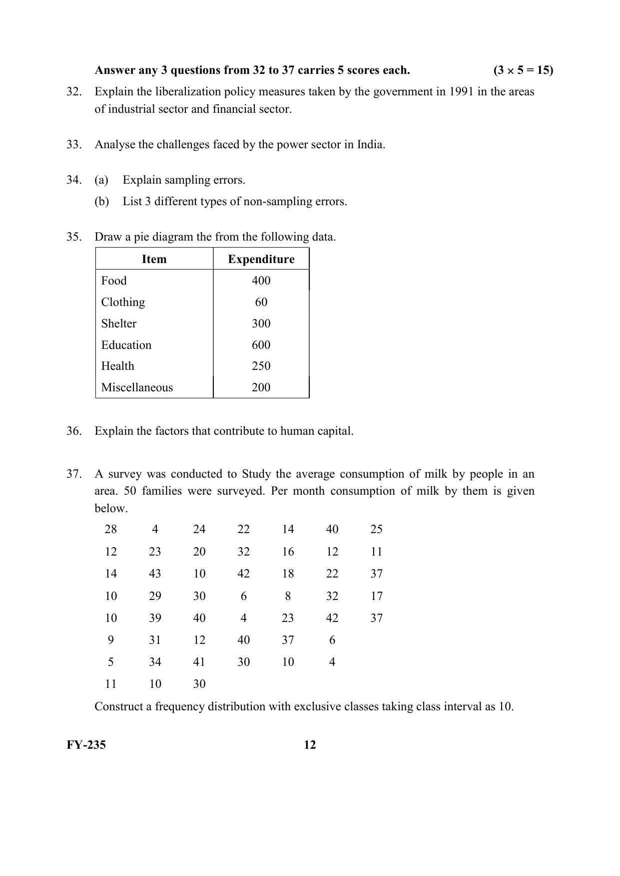 Kerala Plus One 2021 Economics  Question Papers - Page 12