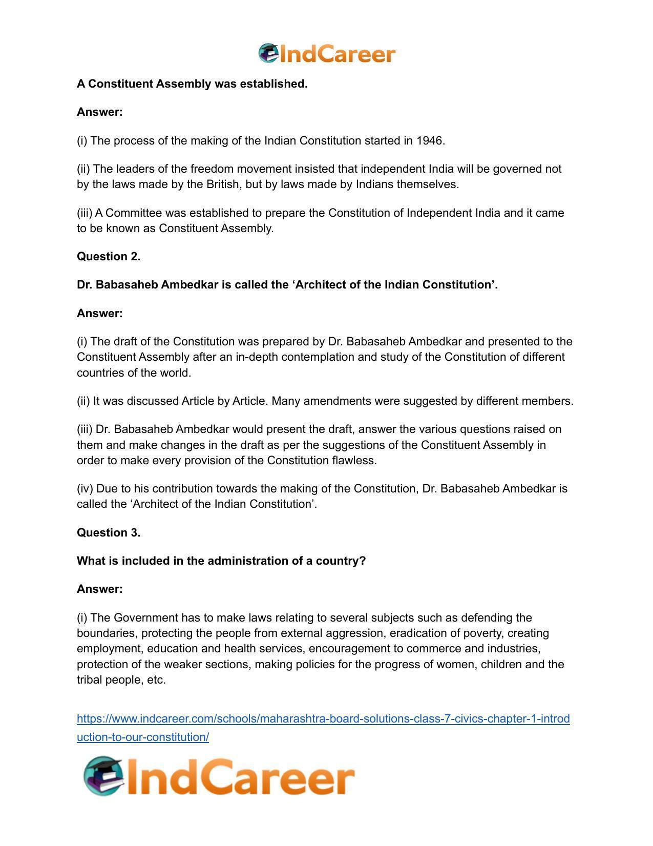 Maharashtra Board Solutions Class 7-Civics: Chapter 1- Introduction to Our Constitution - Page 3