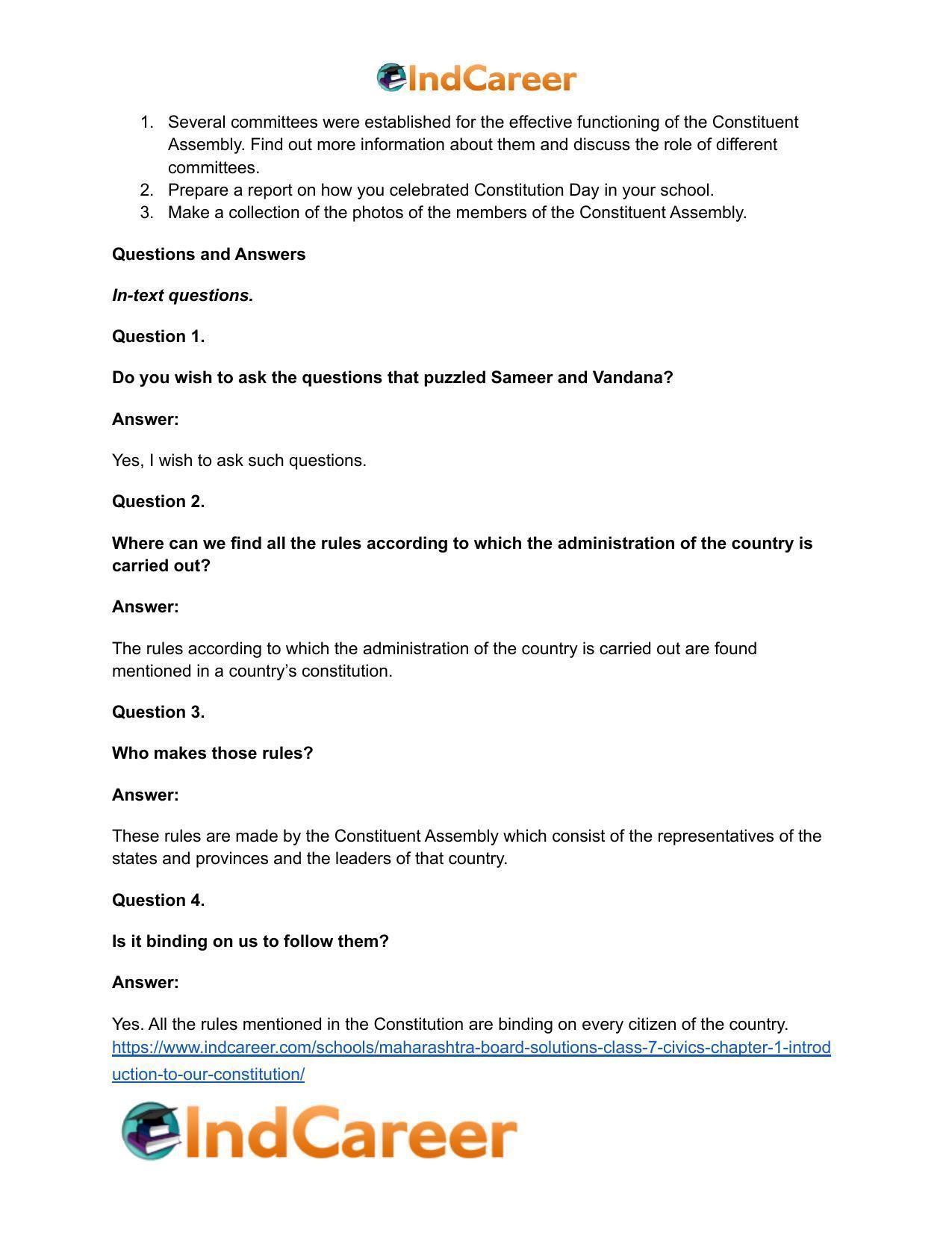 Maharashtra Board Solutions Class 7-Civics: Chapter 1- Introduction to Our Constitution - Page 7