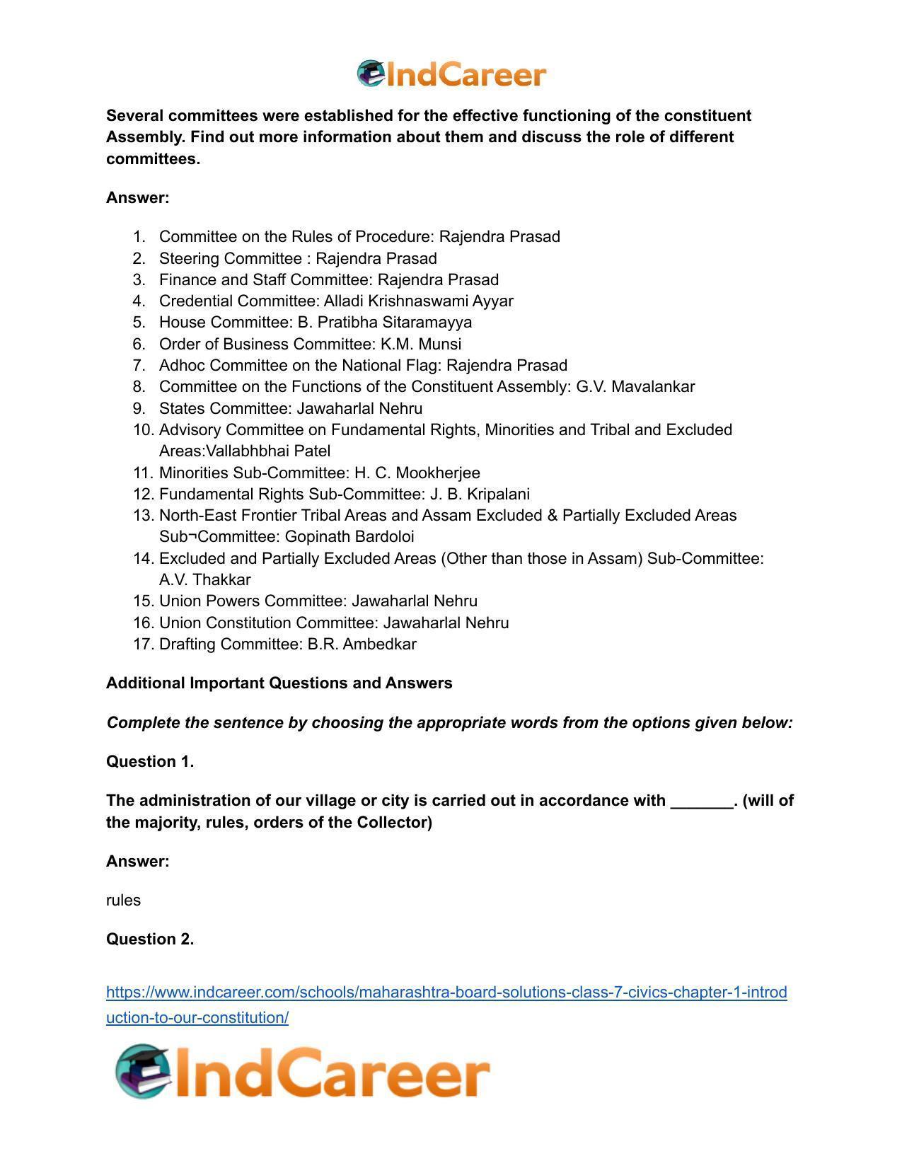 Maharashtra Board Solutions Class 7-Civics: Chapter 1- Introduction to Our Constitution - Page 9