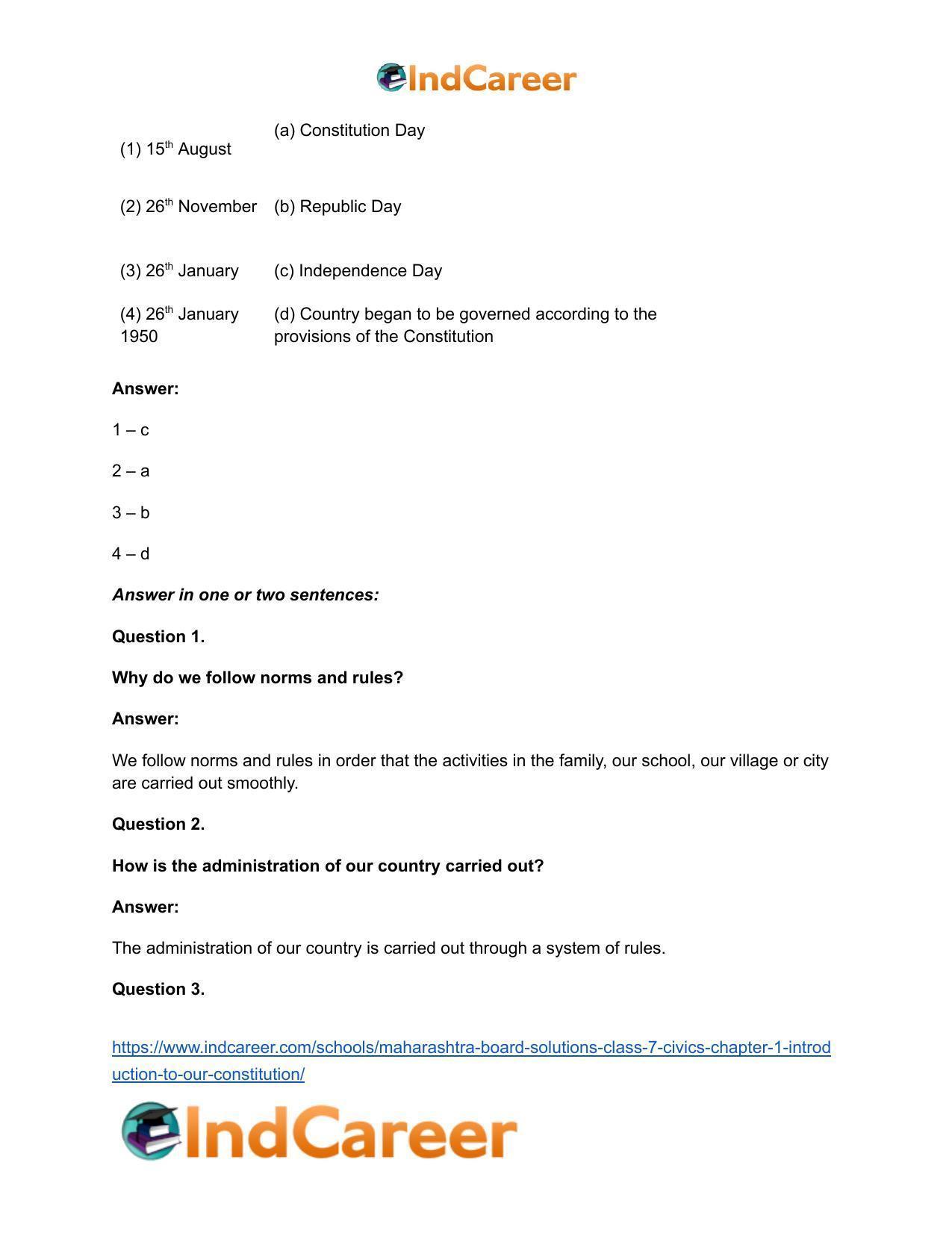 Maharashtra Board Solutions Class 7-Civics: Chapter 1- Introduction to Our Constitution - Page 12