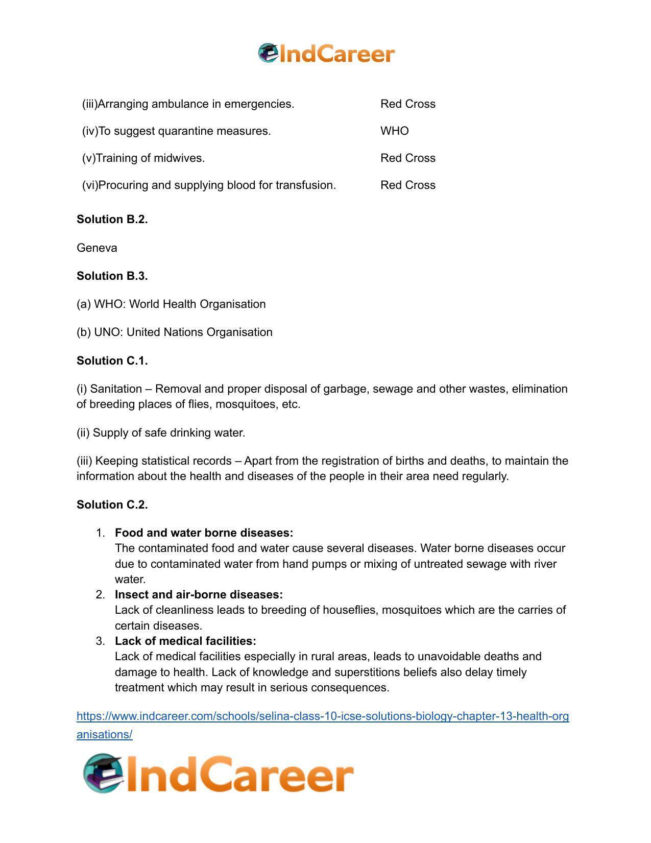 Selina Class 10 ICSE Solutions Biology : Chapter 13- Health Organisations - Page 3