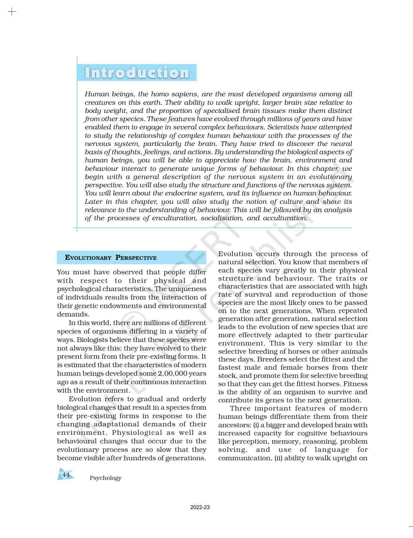 NCERT Book for Class 11 Psychology Chapter 3 The Bases of Human Behaviour - Page 2