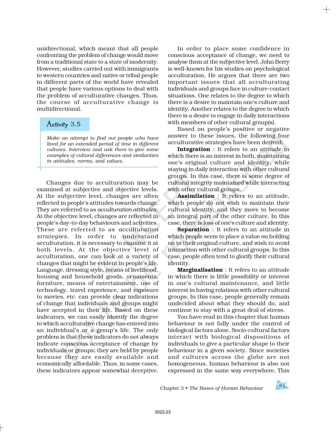 NCERT Book for Class 11 Psychology Chapter 3 The Bases of Human Behaviour - Page 19