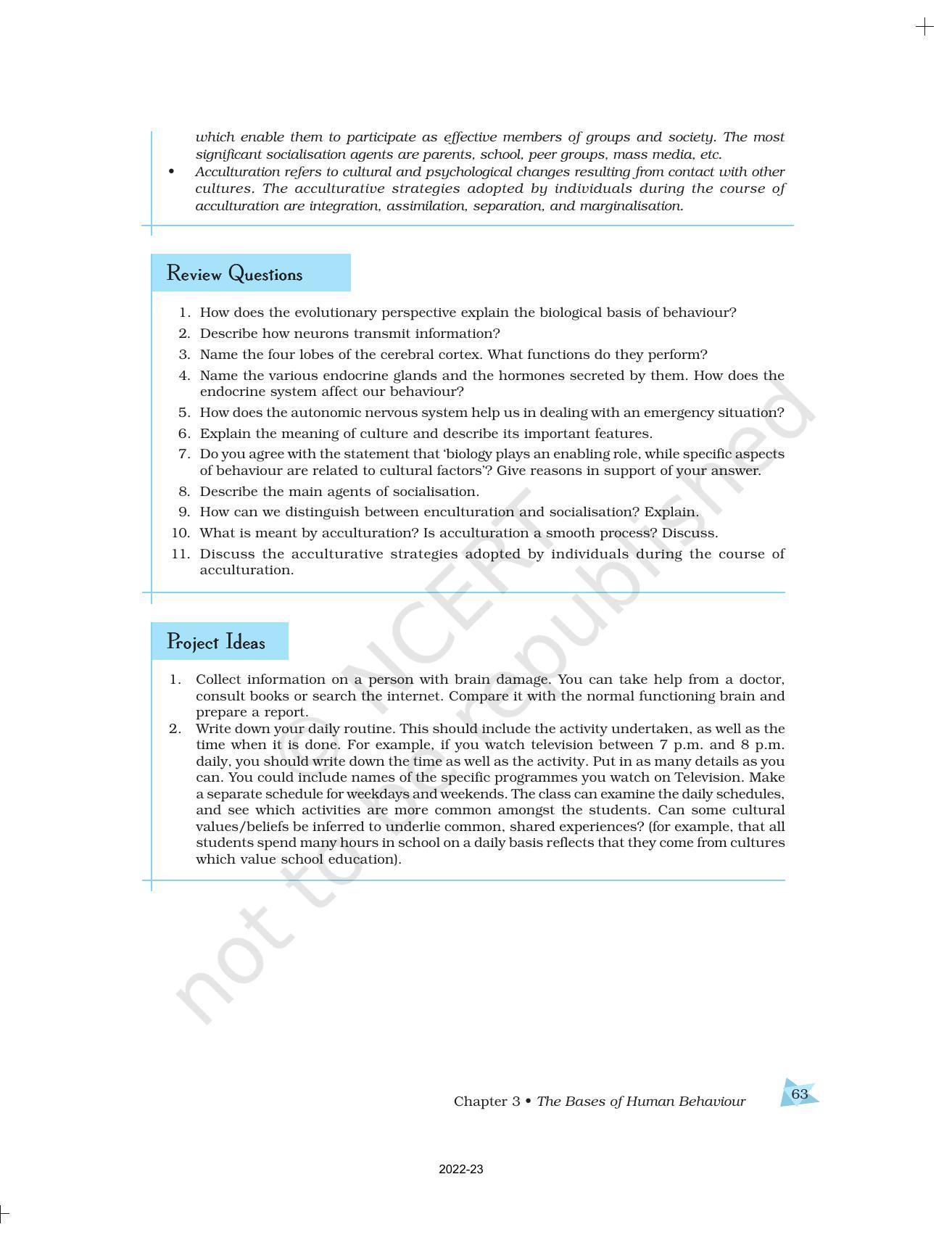 NCERT Book for Class 11 Psychology Chapter 3 The Bases of Human Behaviour - Page 21