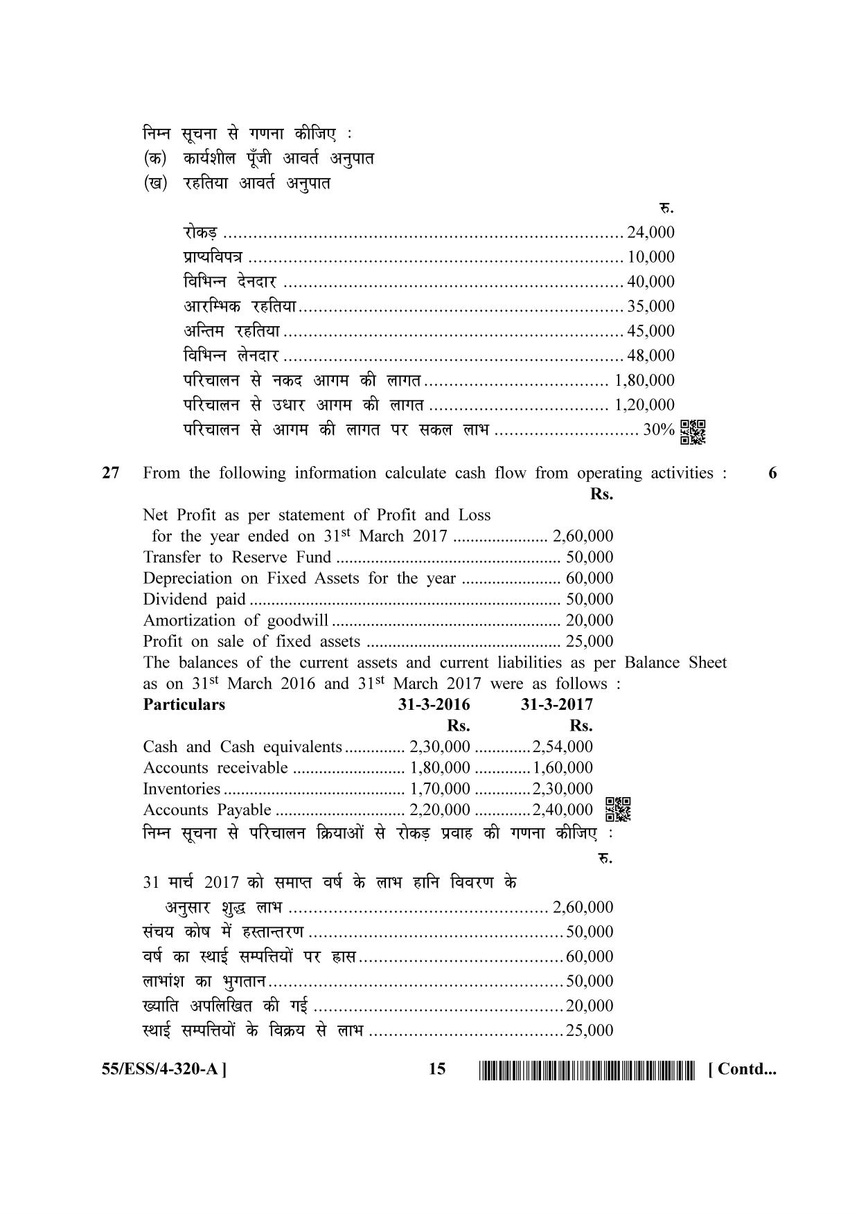 NIOS October 2017 Class 12 Accountancy Question Paper - Page 15