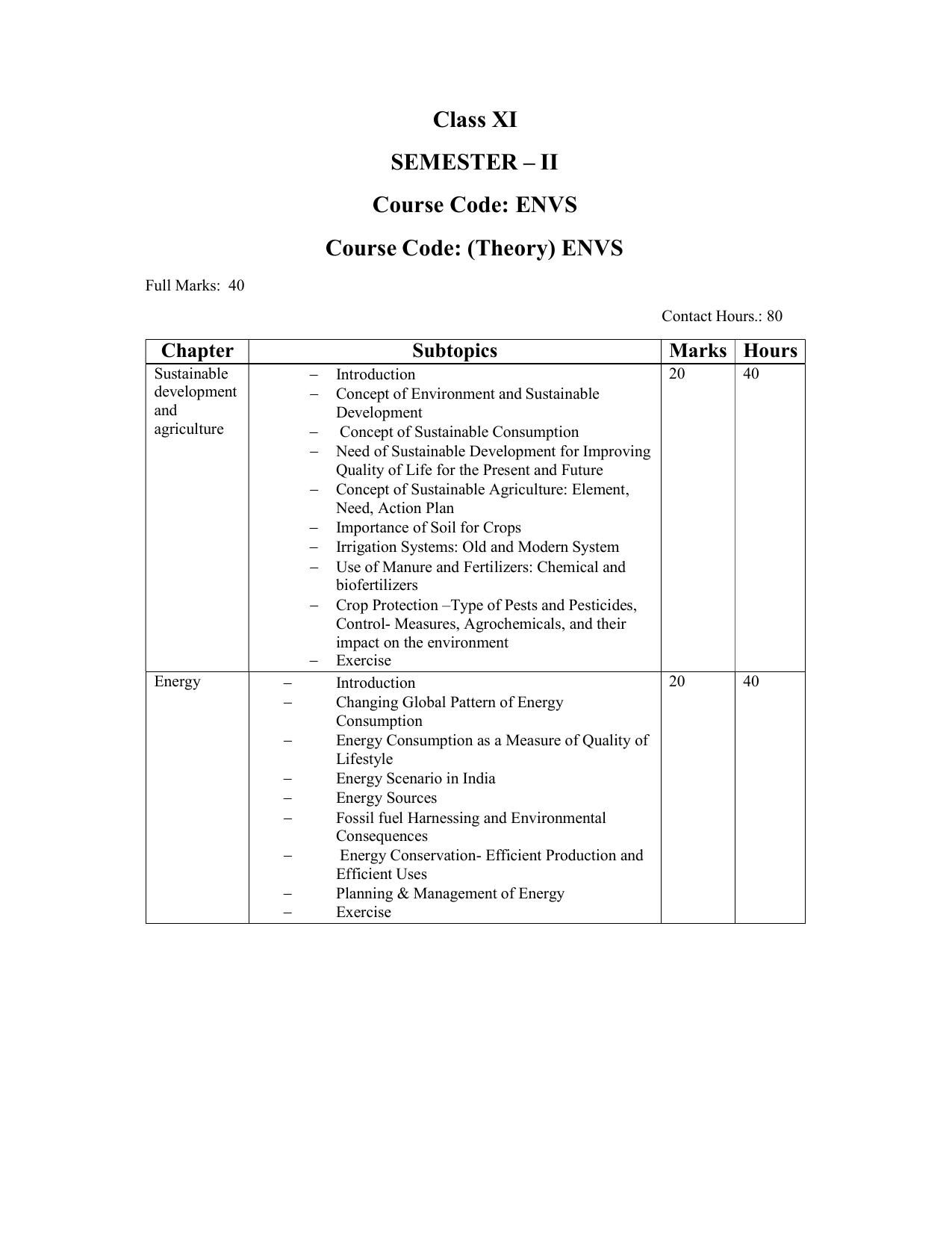 WBCHSE Class 11 & 12 Syllabus for Environment Studies (ENVS) (SET II) - Page 4