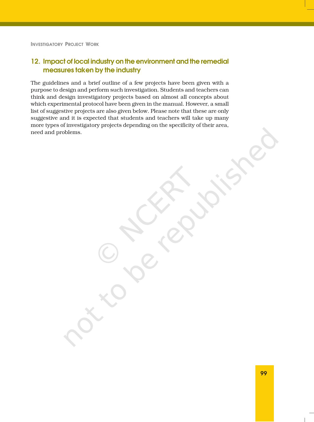 NCERT Laboratory Manuals for Class XII Biology - Investigatory Project Work - Page 8