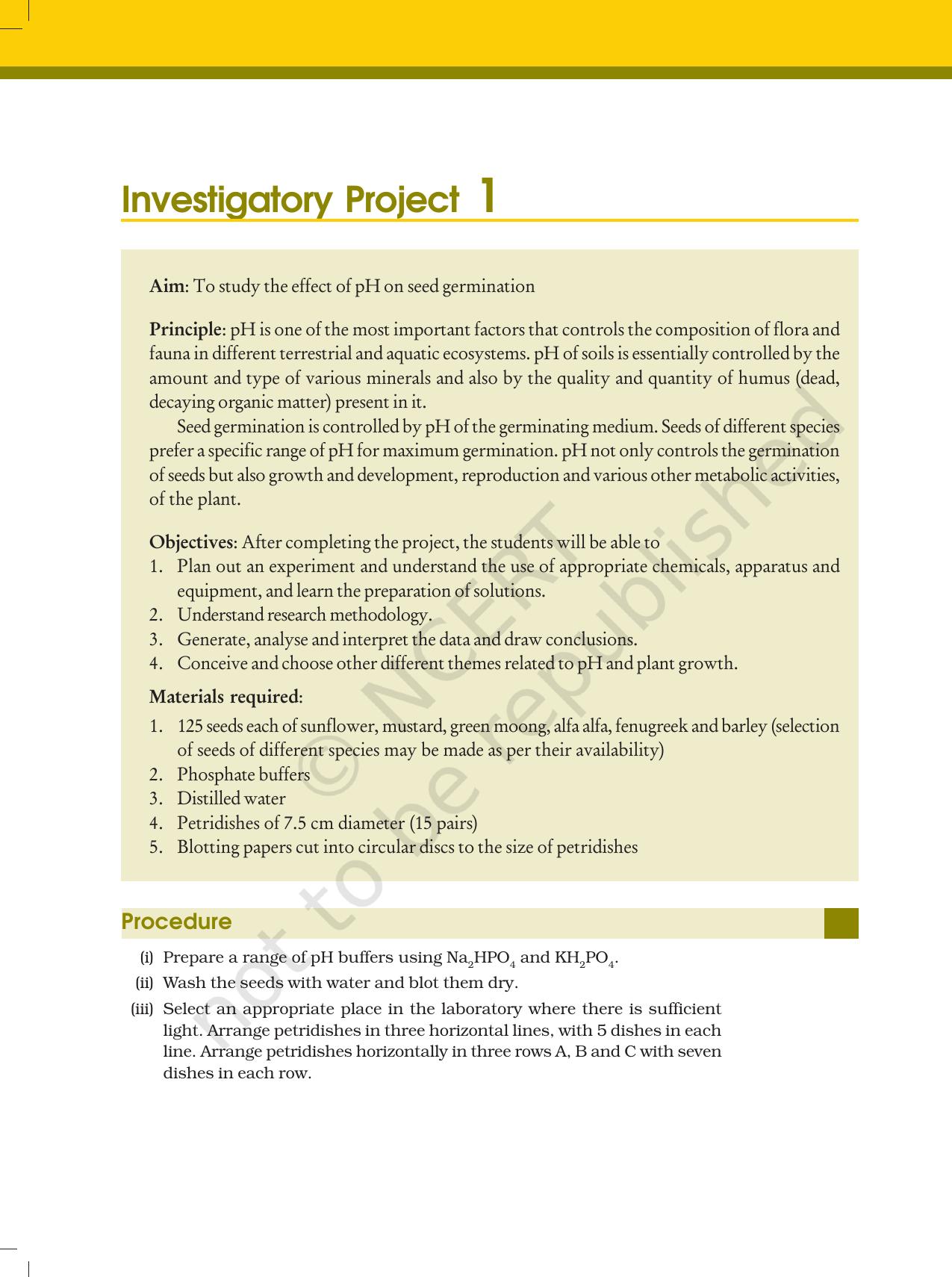 NCERT Laboratory Manuals for Class XII Biology - Investigatory Project Work - Page 9
