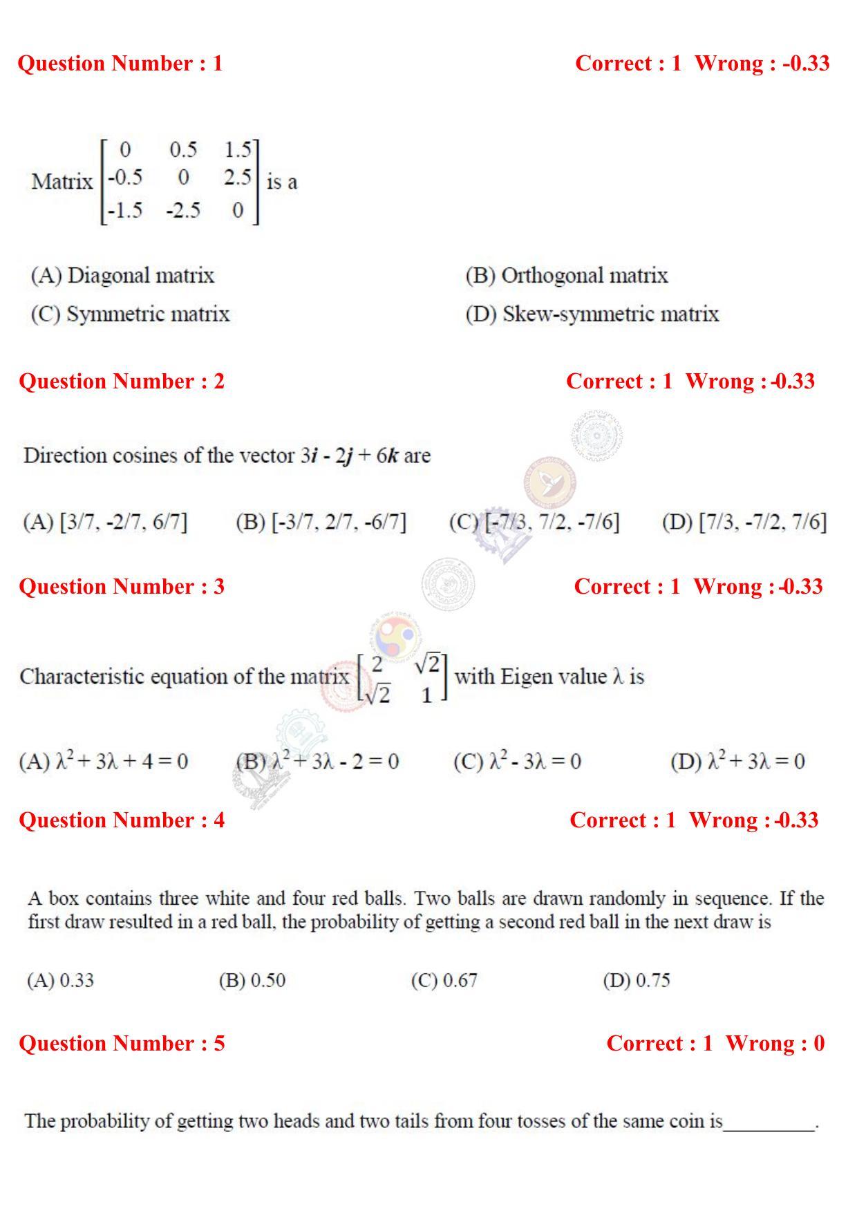 GATE 2017 Agricultural Engineering (AG) Question Paper with Answer Key - Page 2