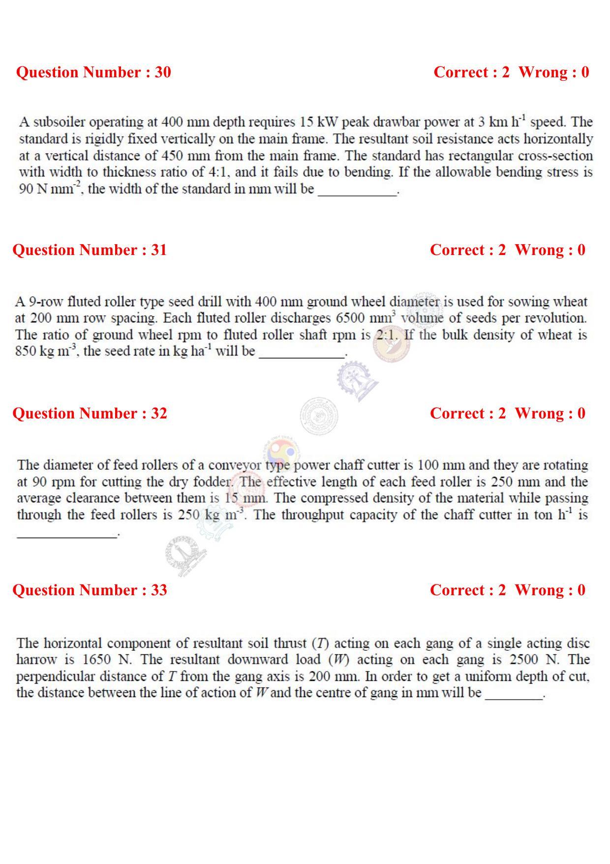GATE 2017 Agricultural Engineering (AG) Question Paper with Answer Key - Page 8