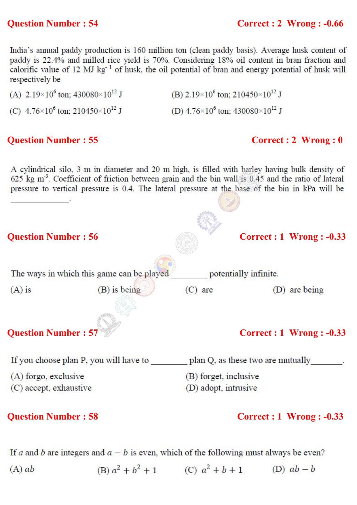GATE 2017 Agricultural Engineering (AG) Question Paper with Answer Key - Page 14