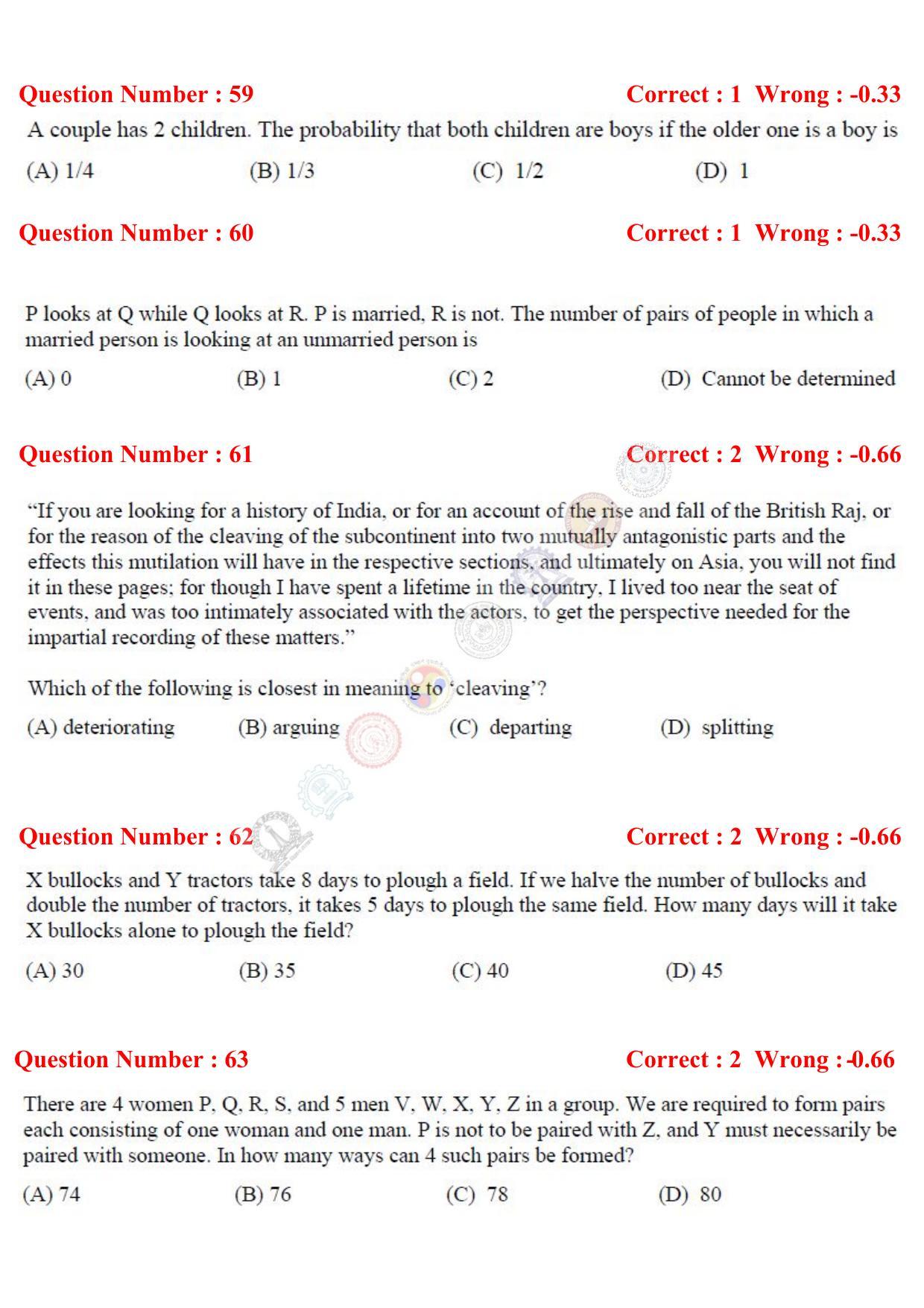 GATE 2017 Agricultural Engineering (AG) Question Paper with Answer Key - Page 15