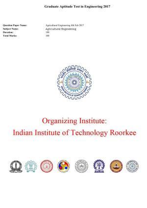 GATE 2017 Agricultural Engineering (AG) Question Paper with Answer Key