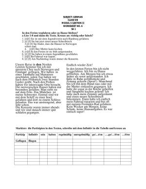 CBSE Worksheets for Class 8 German Assignment 6
