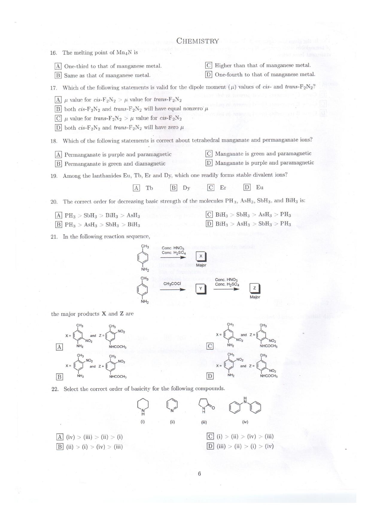 IISER Aptitude Test 2018 English Question Paper - Page 4