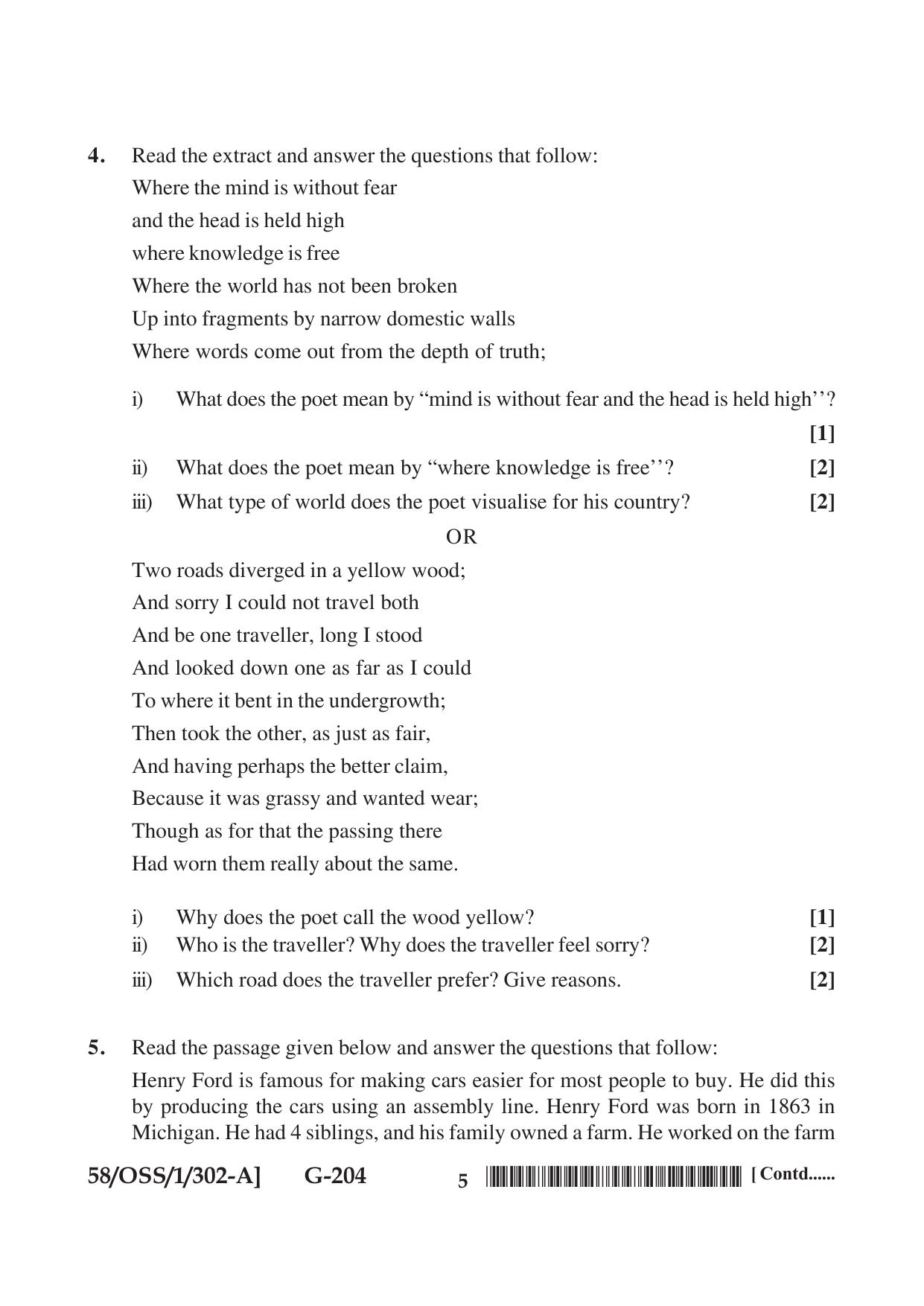 NIOS April 2019 Class 12 English (SET A) Question Paper - Page 5