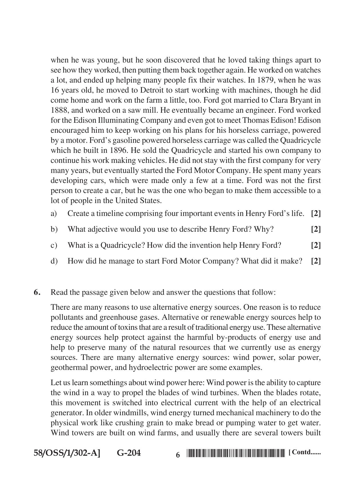 NIOS April 2019 Class 12 English (SET A) Question Paper - Page 6