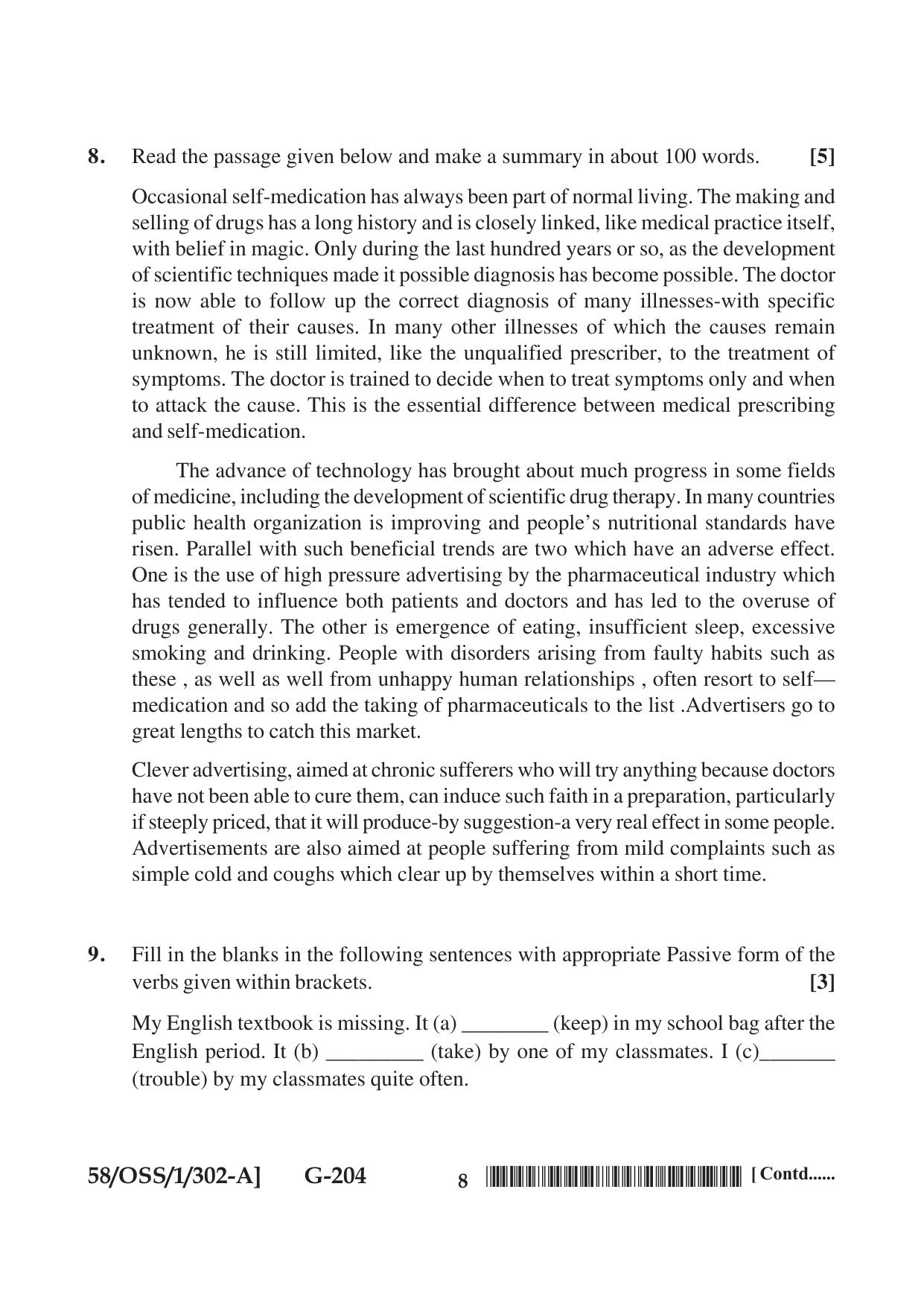 NIOS April 2019 Class 12 English (SET A) Question Paper - Page 8
