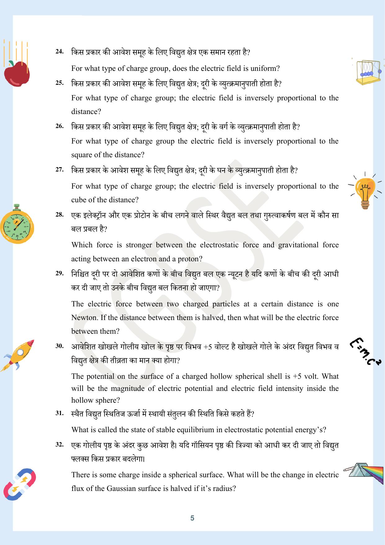 CGBSE Board Class 12 Physics भौतिक विज्ञान  2023-2024 Question Bank - Page 5