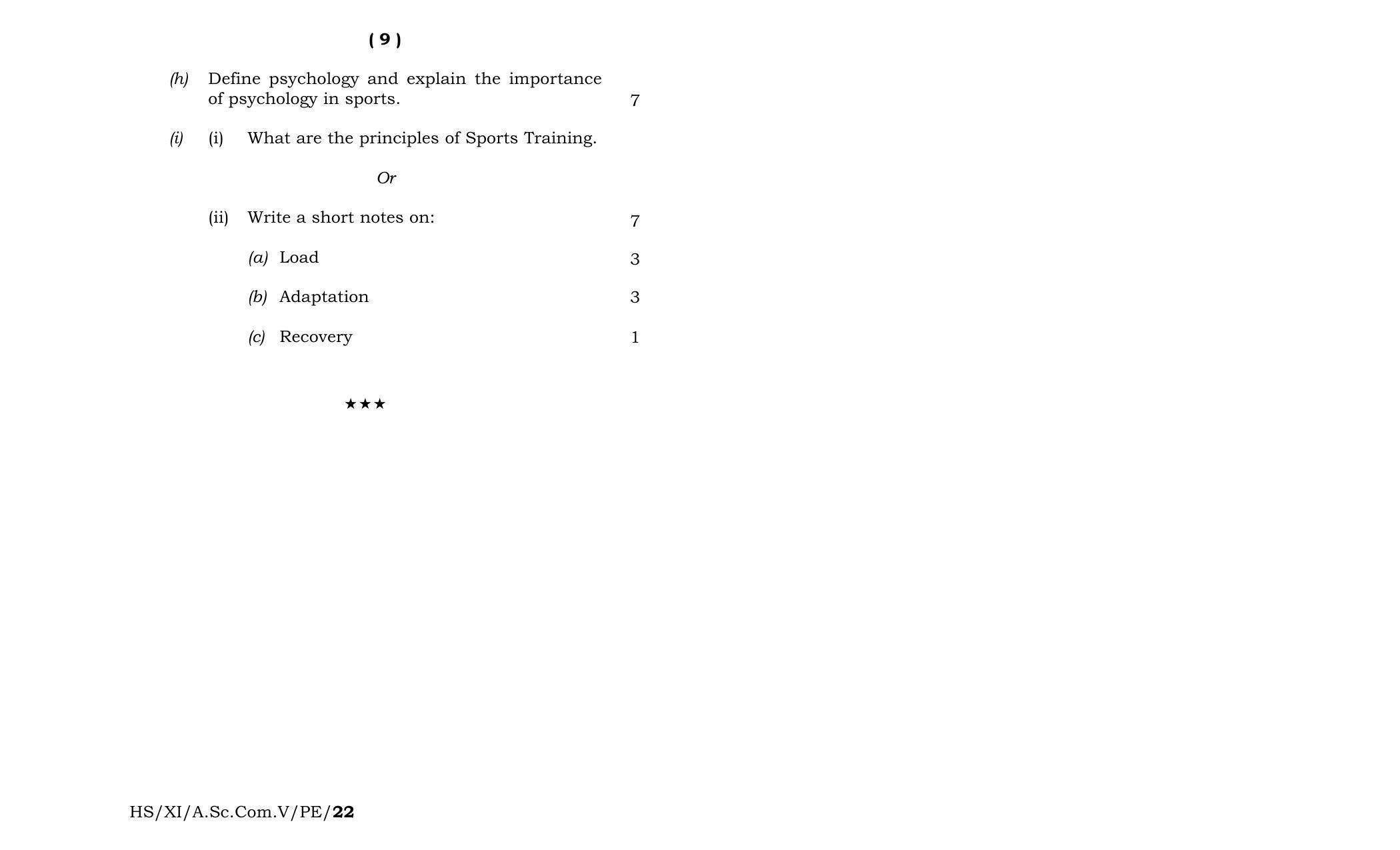 Meghalaya Board (MBOSE) Class 11 Physical Education (theory) 2022 Question Paper - Page 5